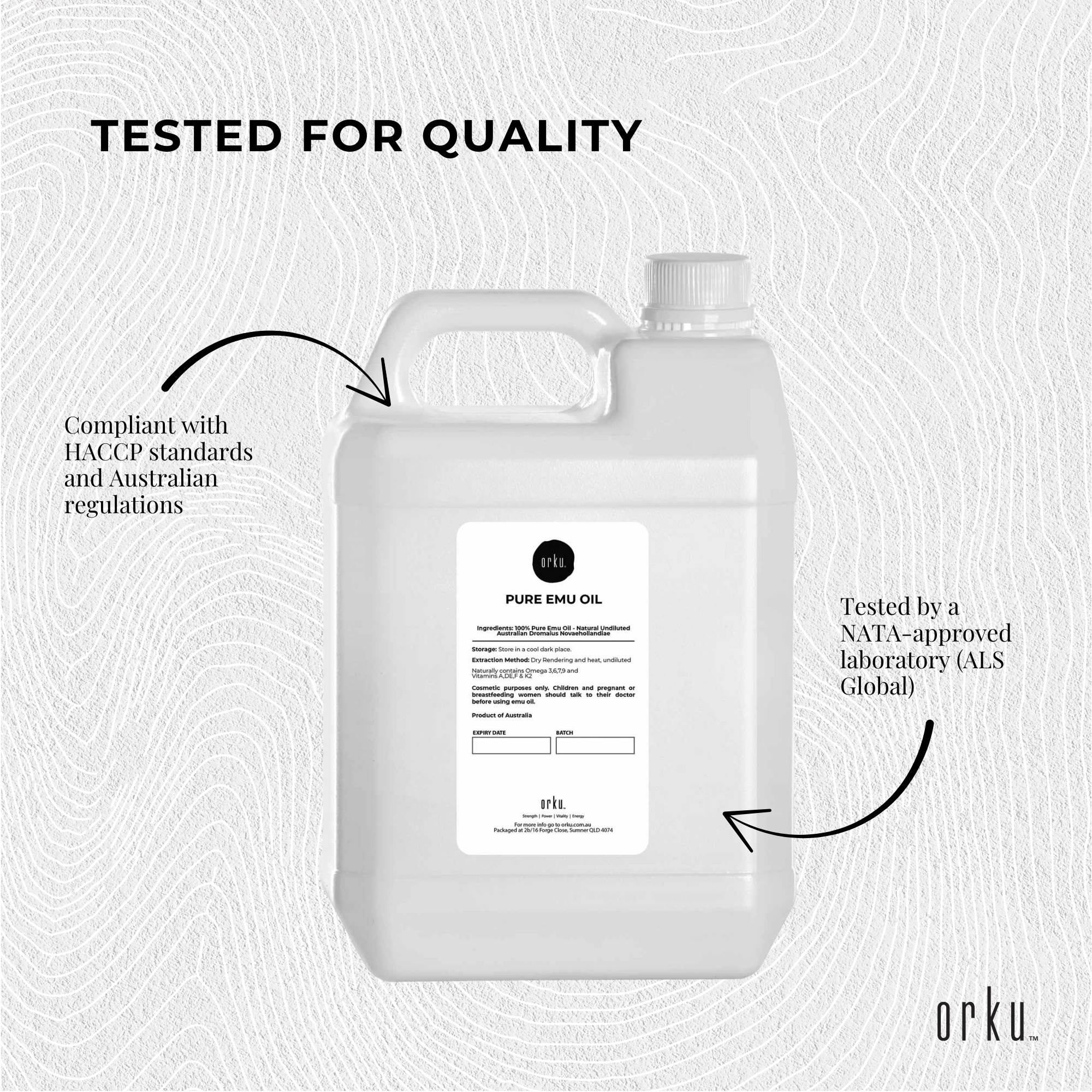 Orku 5L Pure Emu Oil - Natural Undiluted Australian Dromaius Novaehollandiae 6