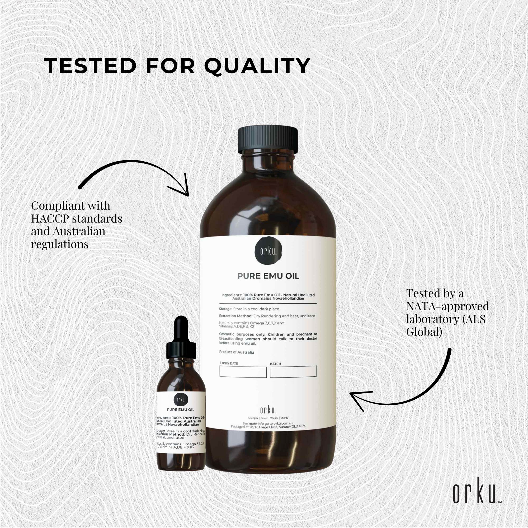 Orku 1L Pure Emu Oil + Bonus 25ml Bottle - Australian Dromaius Novaehollandiae 7