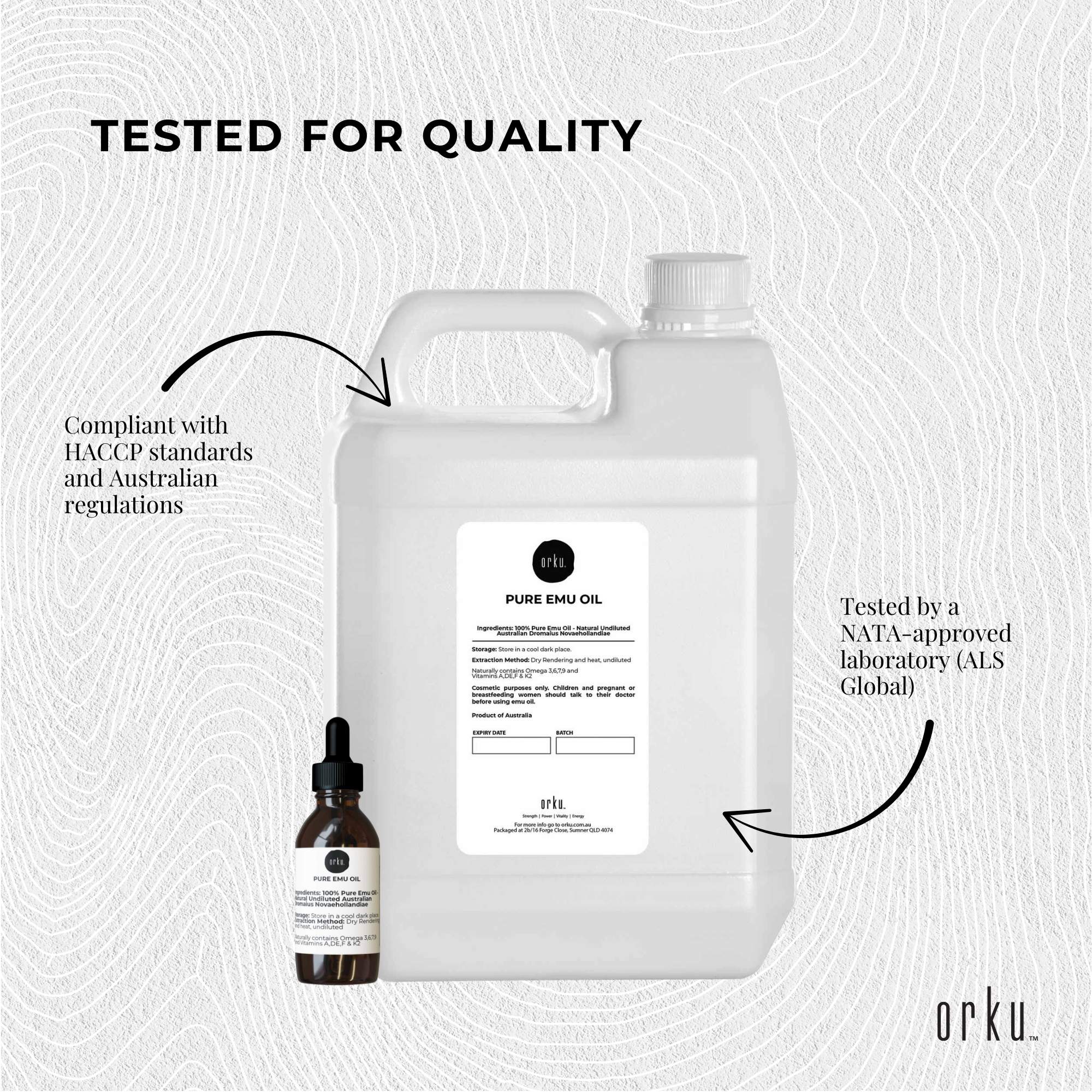 Orku 5L Pure Emu Oil + Bonus 25ml Bottle - Australian Dromaius Novaehollandiae 7