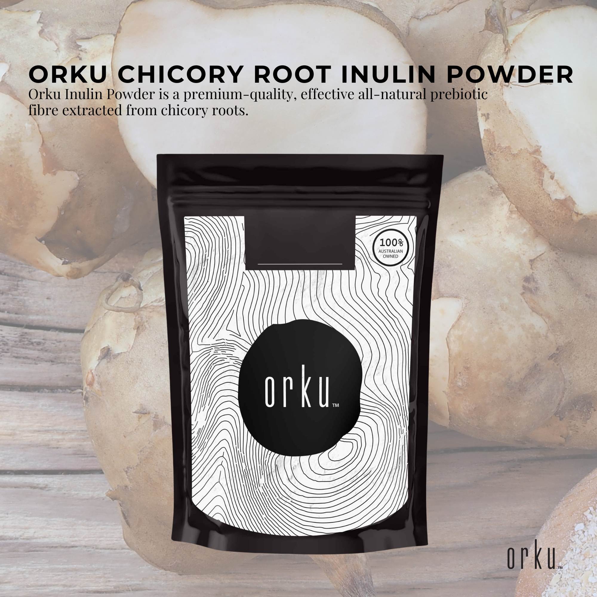 Orku 100g Chicory Root Inulin Powder - Unflavoured Natural Prebiotic Fibre 3