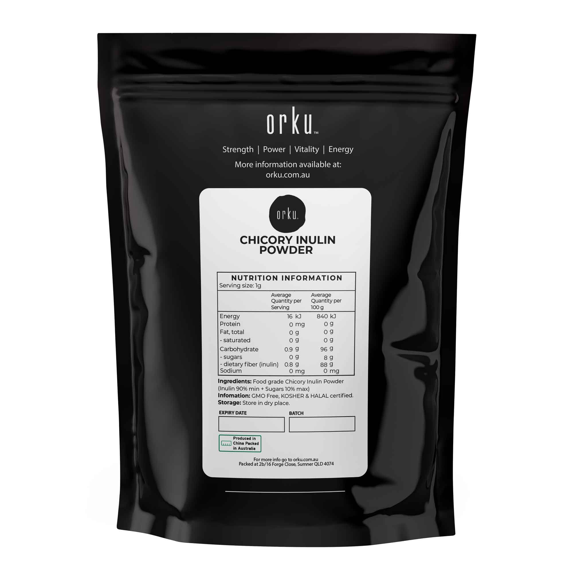 Orku 100g Chicory Root Inulin Powder - Unflavoured Natural Prebiotic Fibre 8