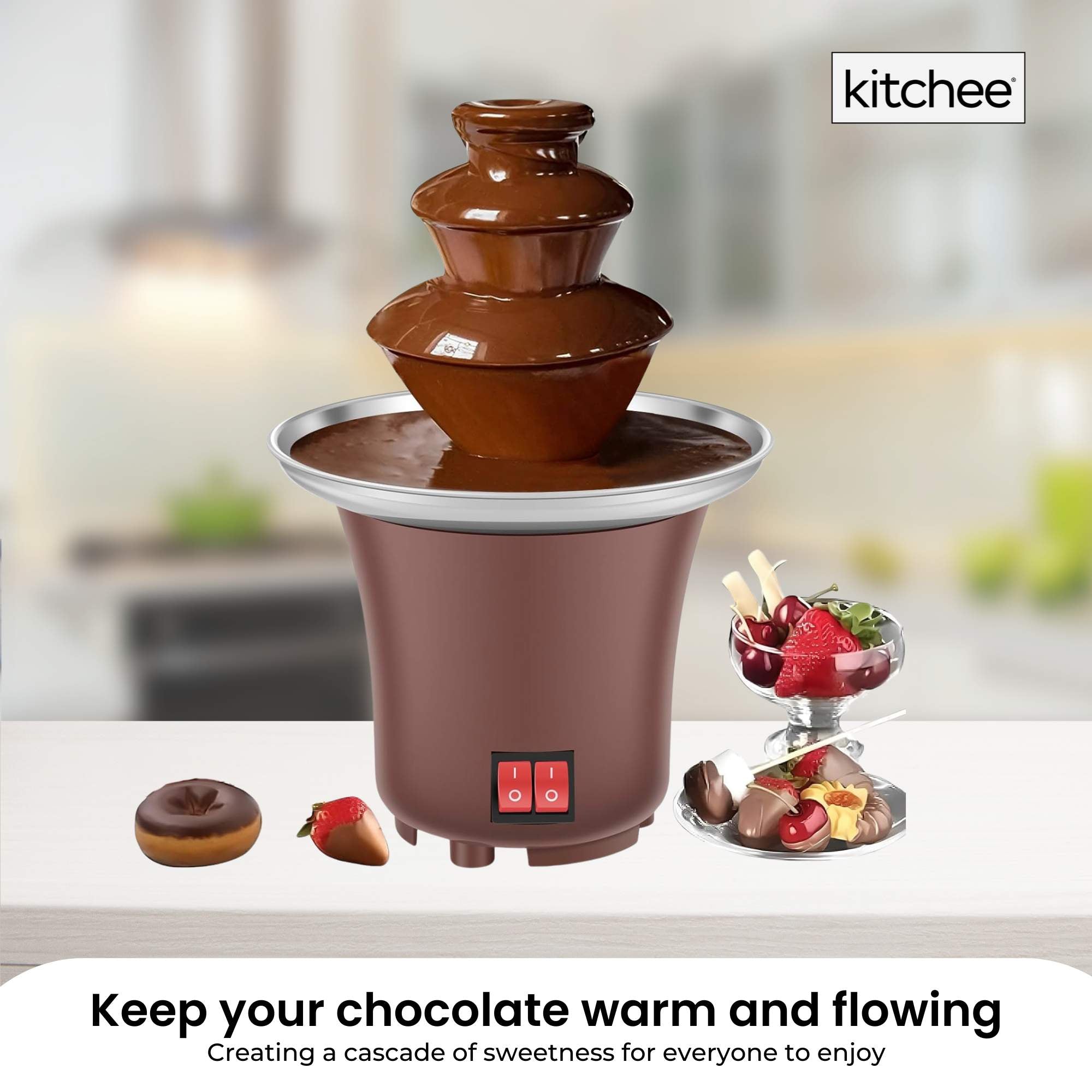 Kitchee 3 Tier Mini Chocolate Fountain Fondue Electric Machine 3