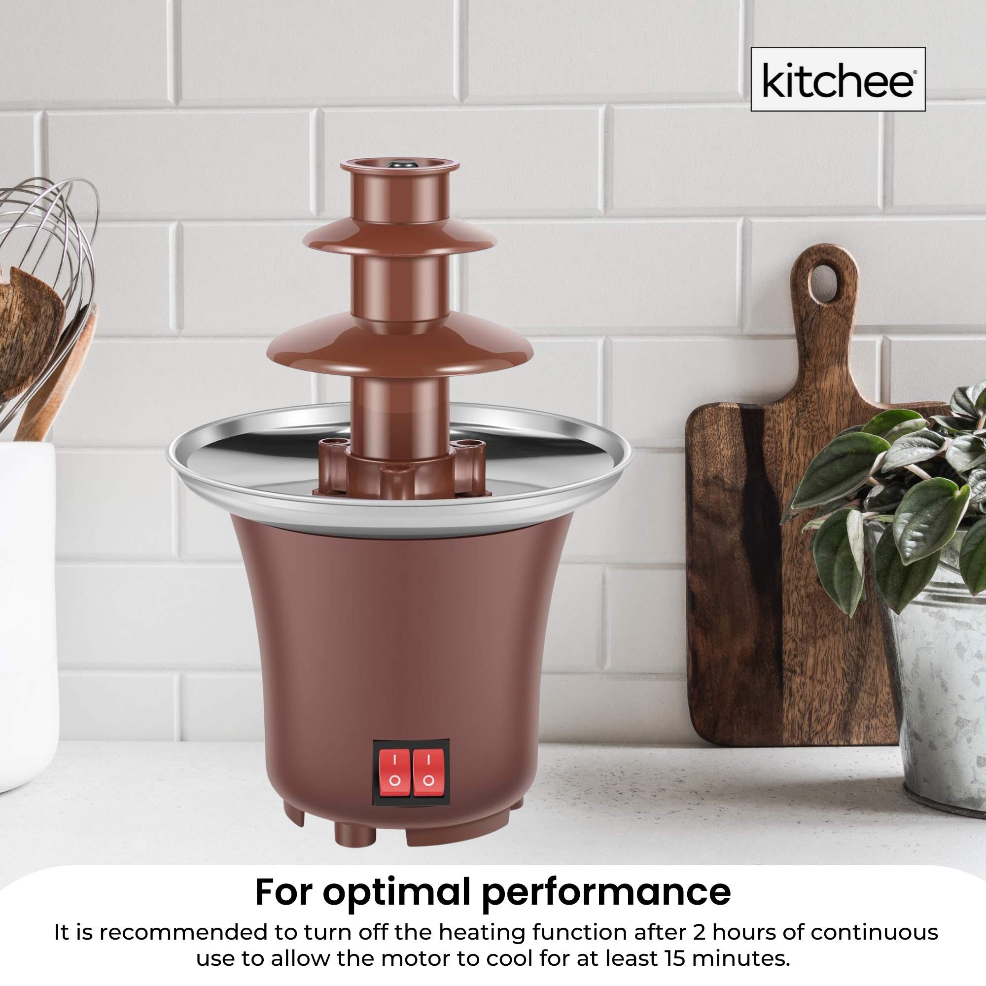 Kitchee 3 Tier Mini Chocolate Fountain Fondue Electric Machine 4