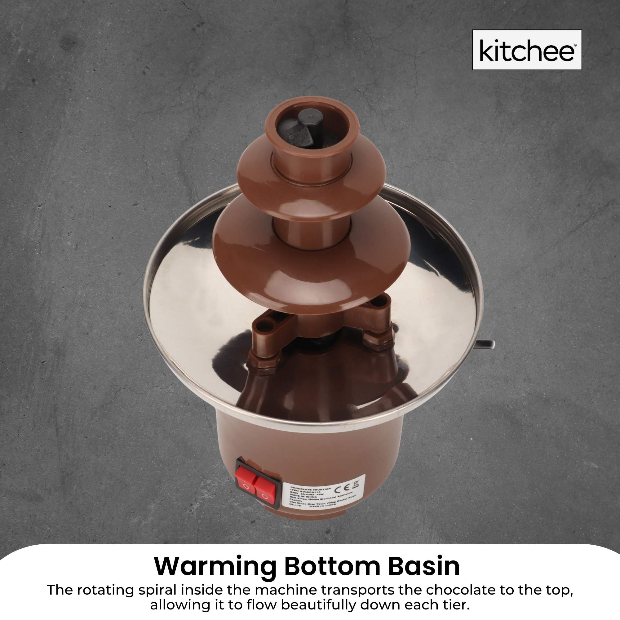 Kitchee 3 Tier Mini Chocolate Fountain Fondue Electric Machine 6