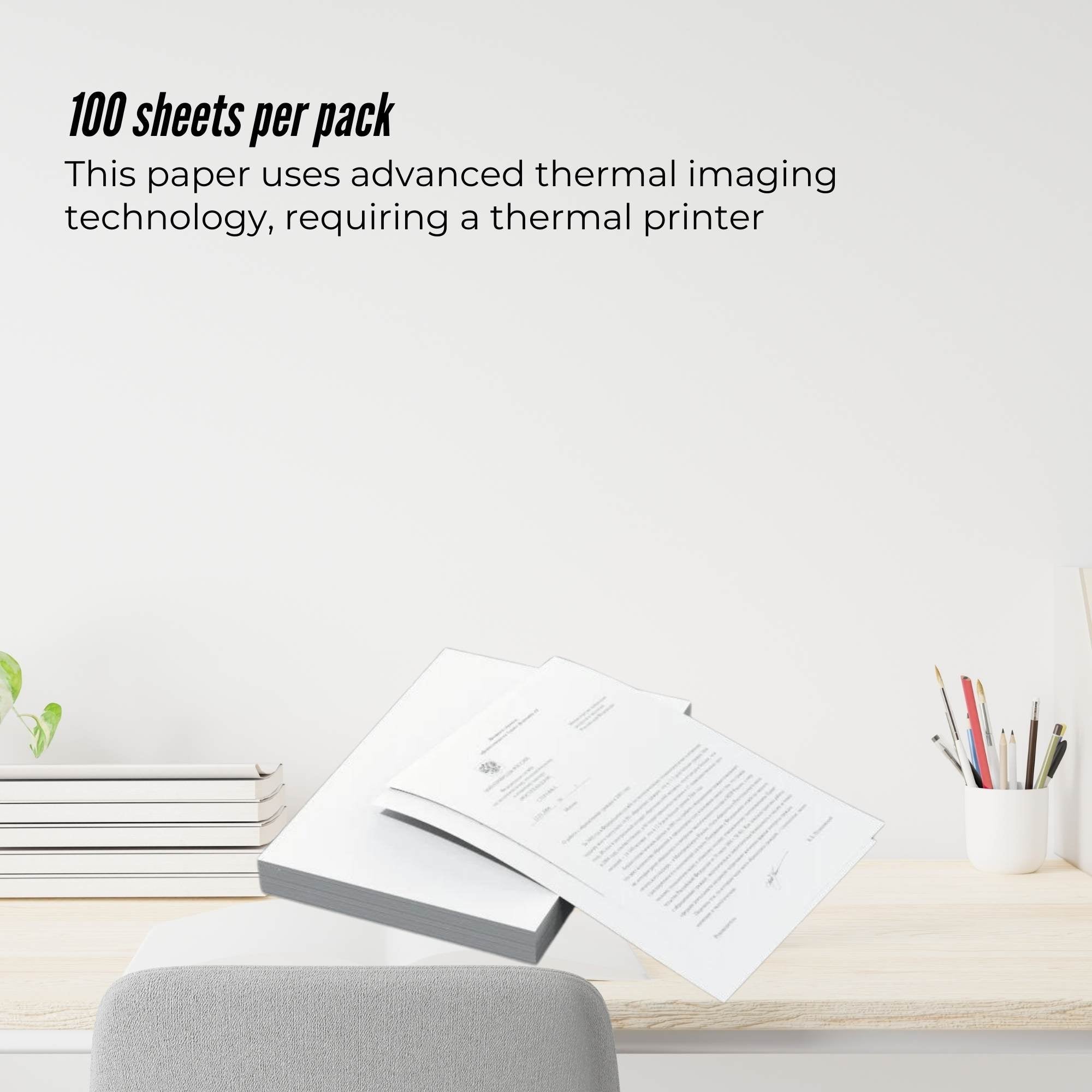 Tooleroo 100x Sheets A4 Thermal Printer Paper White - BPA Free 3