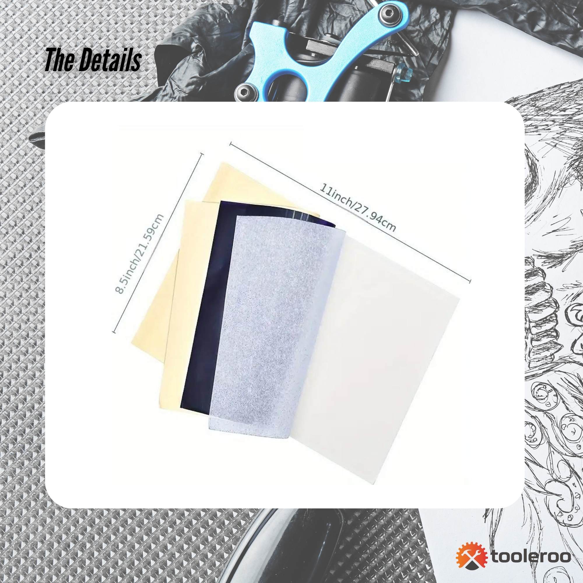 Tooleroo 50x Sheets A4 Tattoo Thermal Paper - for Professional Stencil Transfer 5