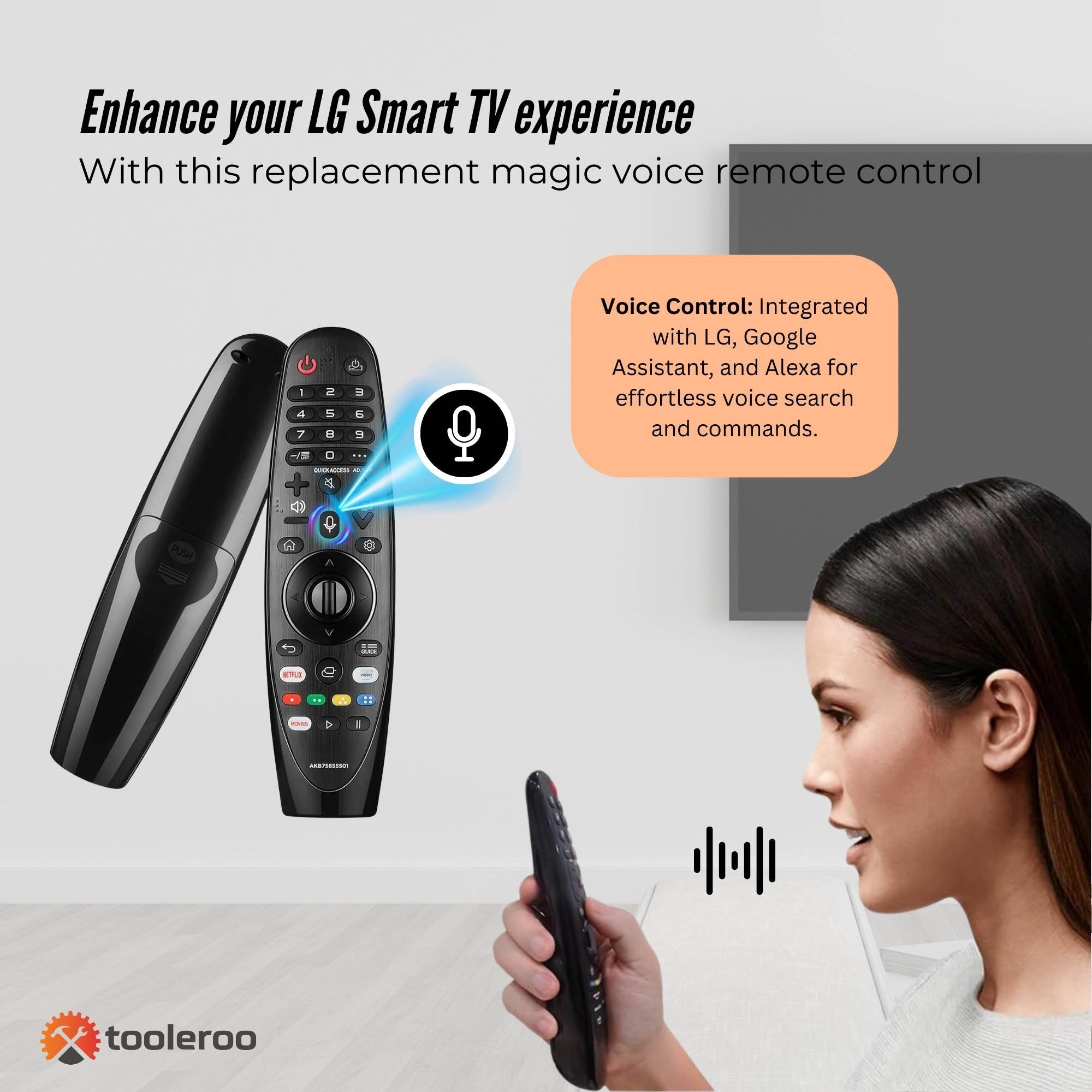 Tooleroo Smart TV Remote Control Replacement for LG Voice Magic 20GA 19BA 18BA 3