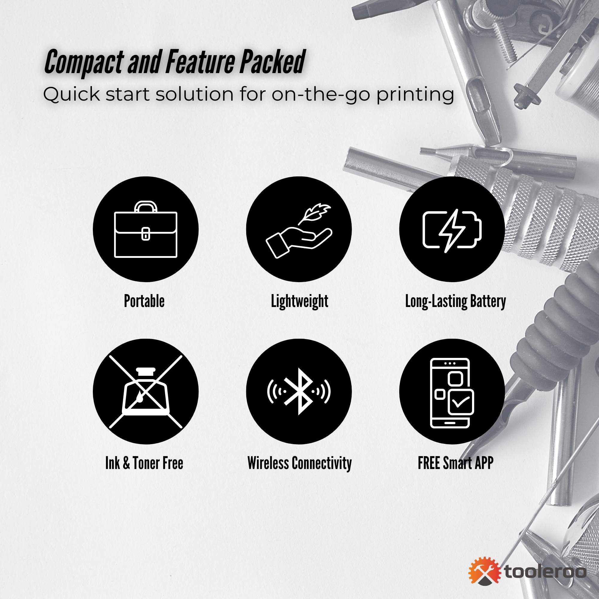 Tooleroo Portable A4 Thermal Printer White + Tattoo Stencil Paper Kit - Wireless 5