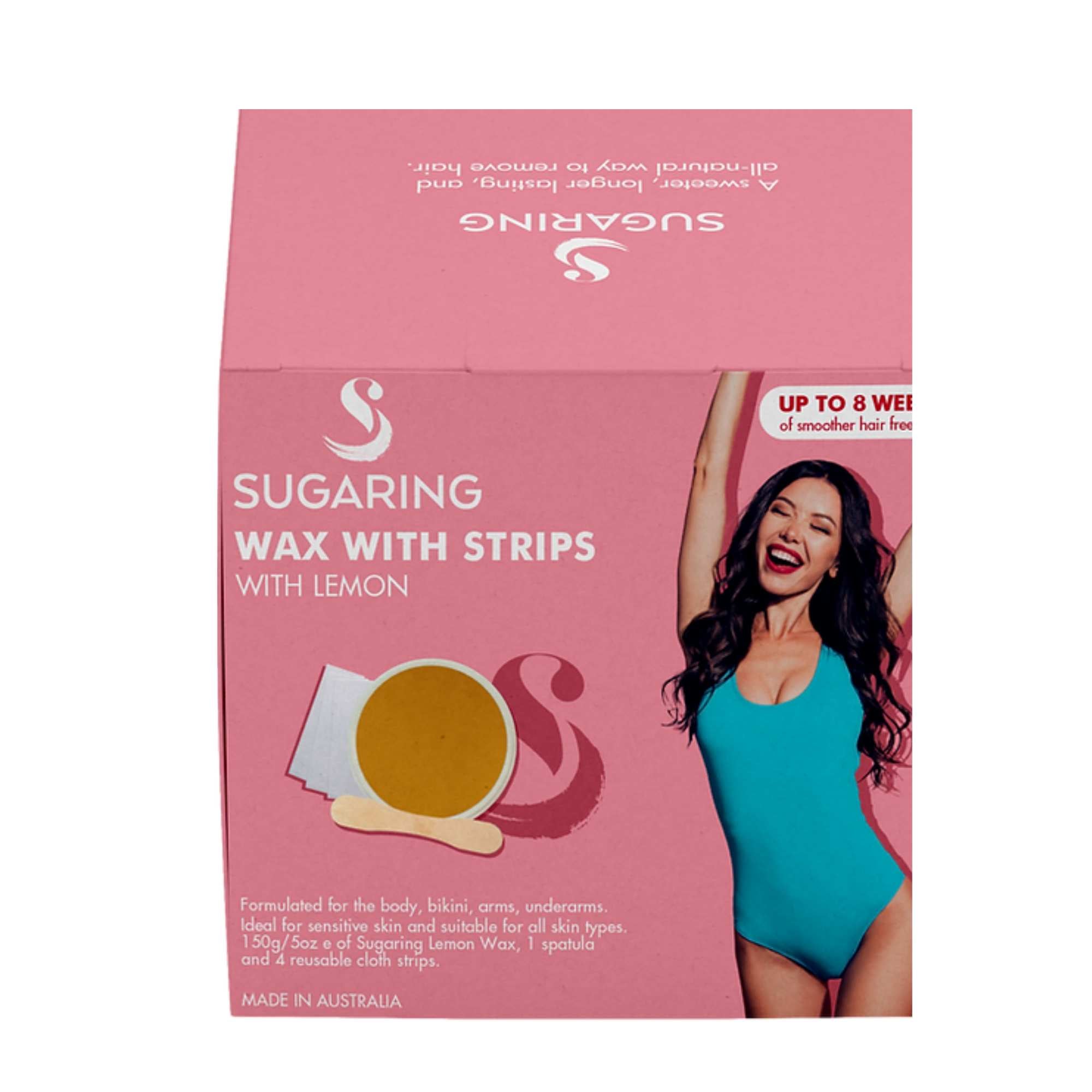 150g Sugaring Wax with Lemon with Reusable Strips - Home Hair Removal Kit 3