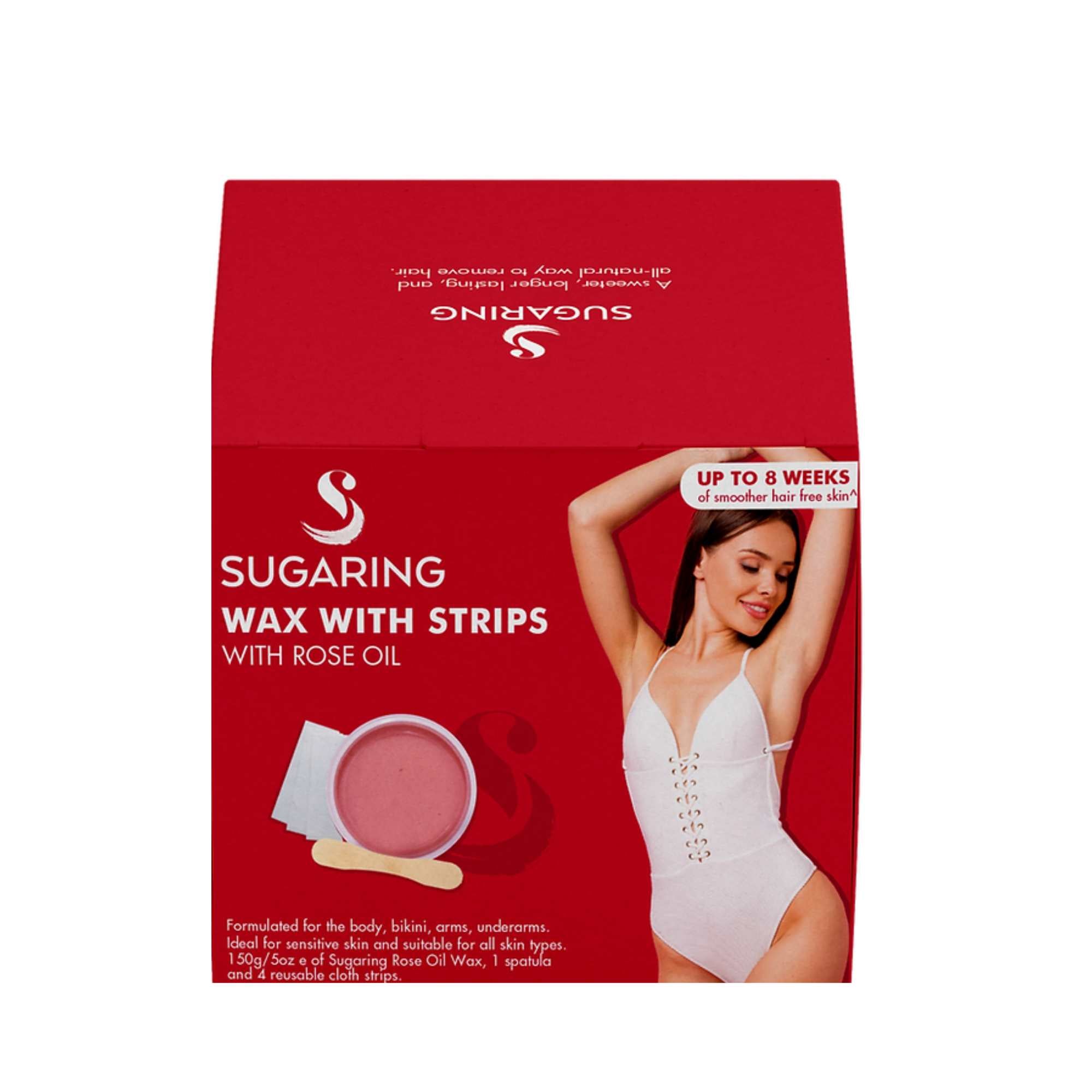 150g Sugaring Wax with Rose Oil - Reusable Strips - Home Hair Removal Kit 3