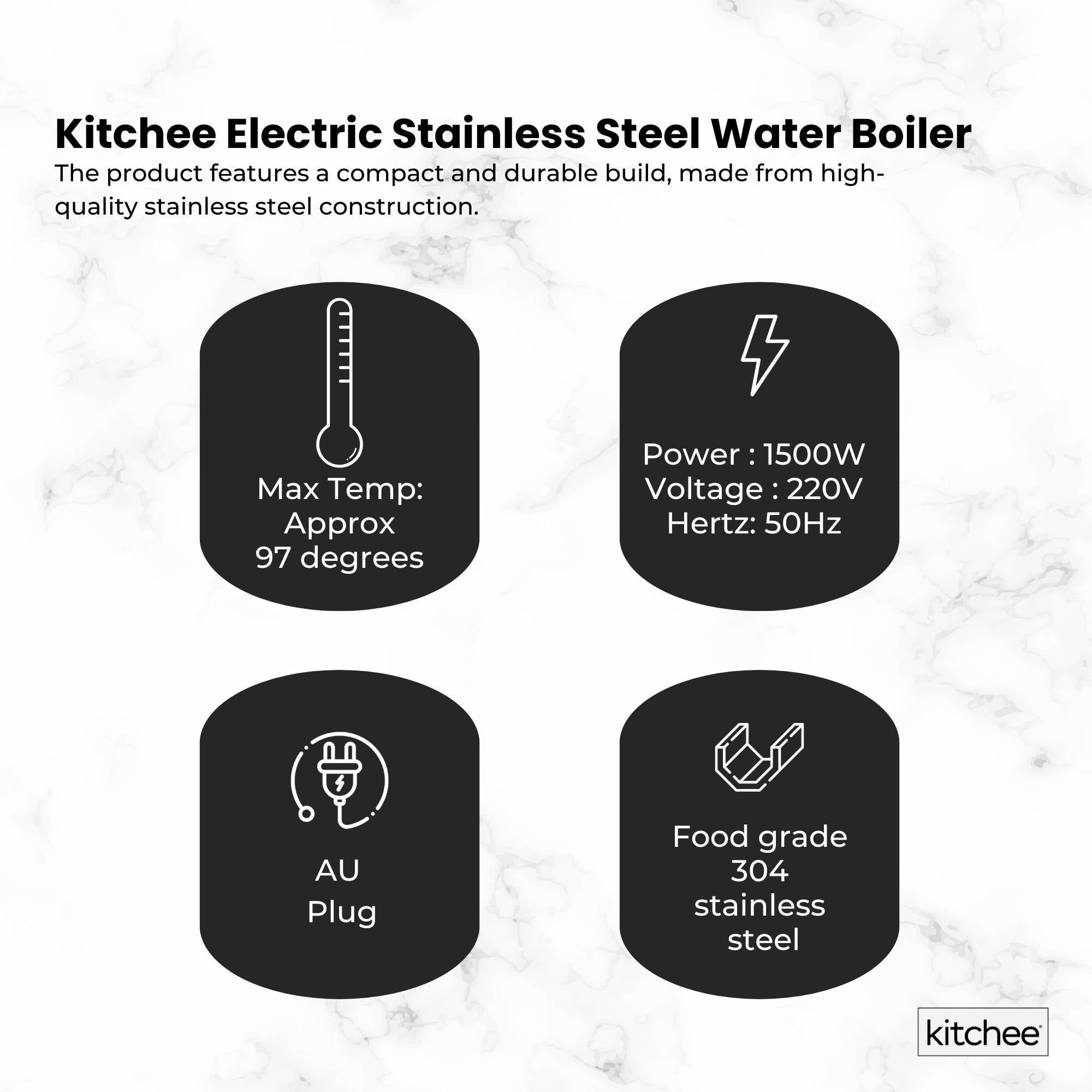 Kitchee 15L Electric Water Boiler - Stainless Steel Commercial Hot Liquid Urn 6