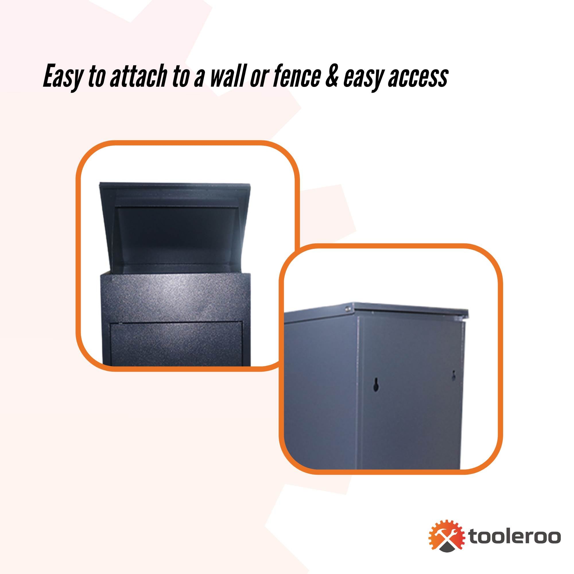 Parcel Delivery Drop Box Mailbox - Secure Home Package Locker 44x35x58cm Grey 4