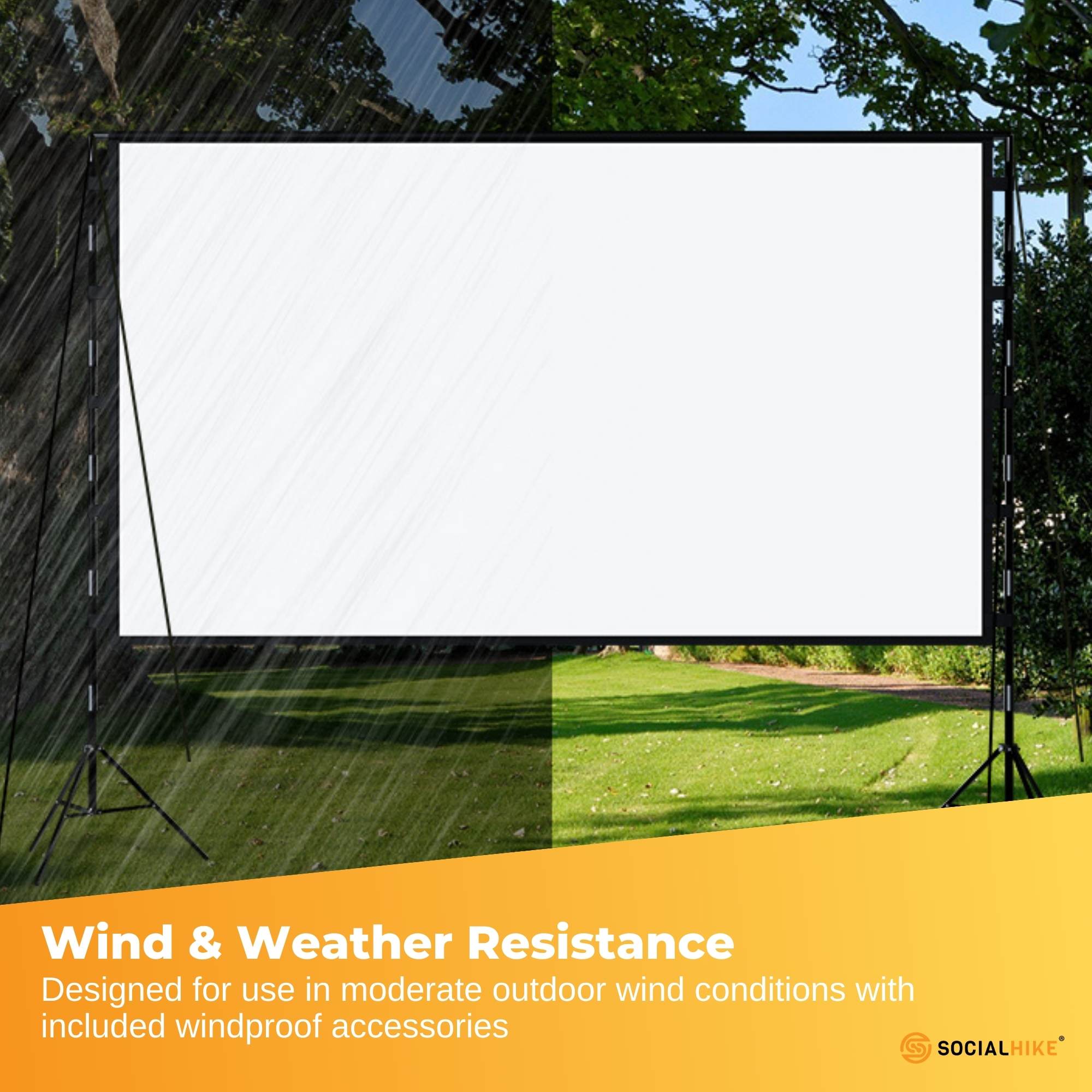 120” Portable Movie Projector Screen - Outdoor Indoor 16:9 4K Tripod Stand Case 8