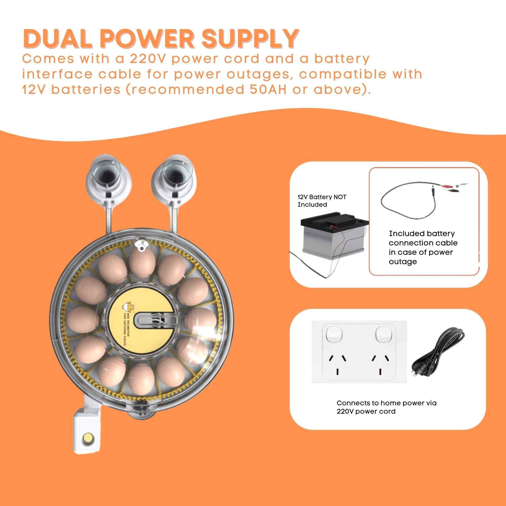 Automatic 12 Egg Incubator - Electric Digital Turning Chicken Quail Duck Hatching 5