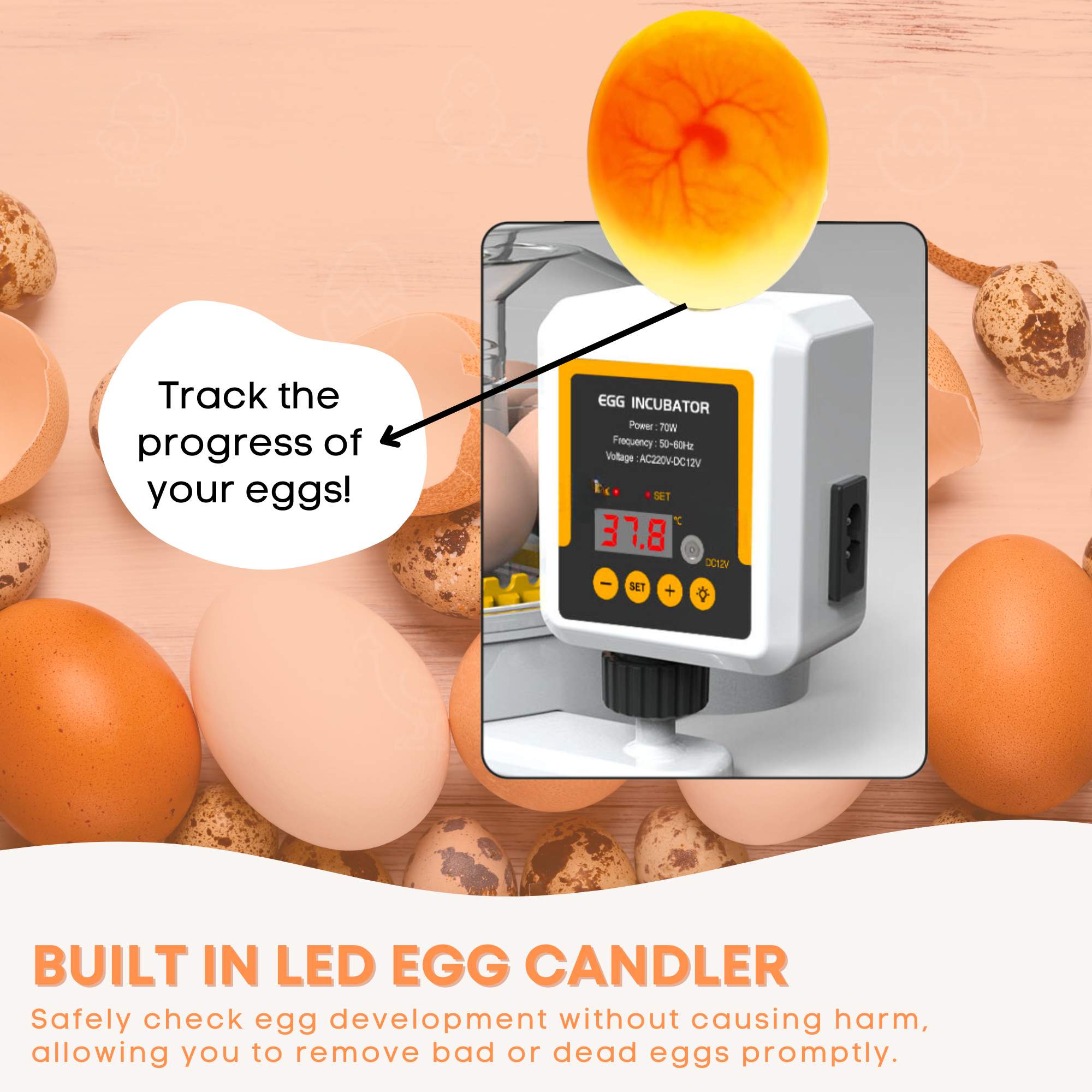 Automatic 12 Egg Incubator - Electric Digital Turning Chicken Quail Duck Hatching 9