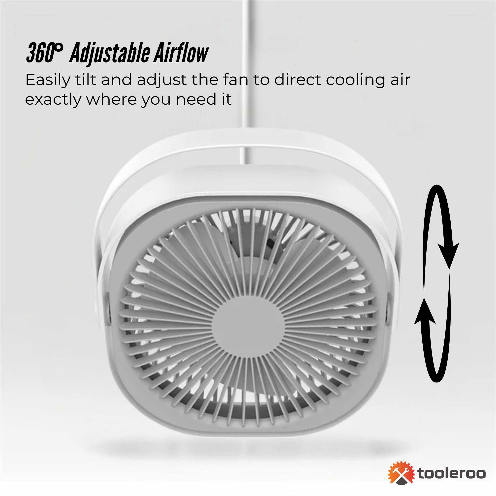 3-Speed USB 20cm Desktop Fan – Quiet Portable Lightweight Rechargeable Cooler 5
