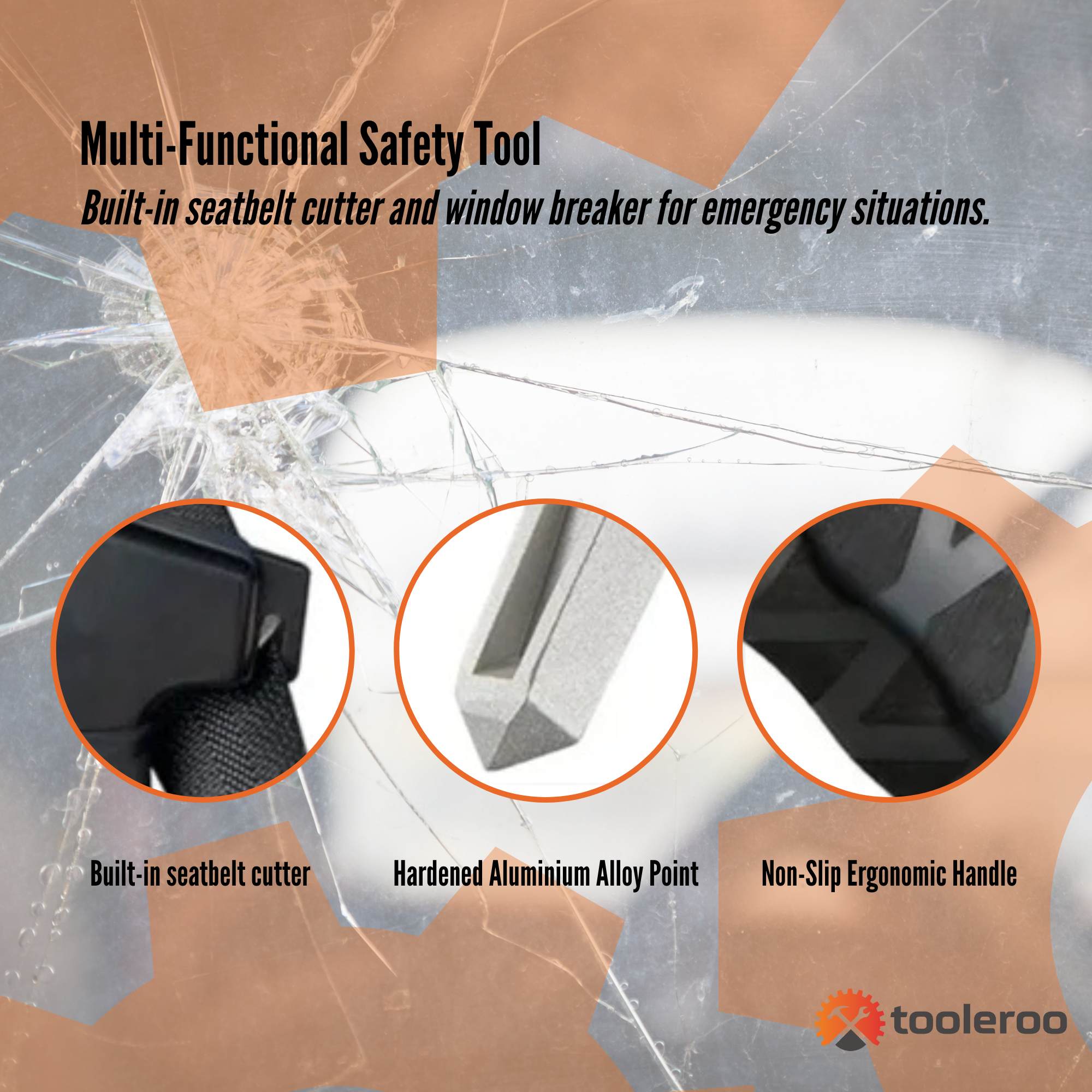 Tooleroo Car Cane Handle 3-in-1 Handy Grip - Lightweight Portable Mobility Tool 4