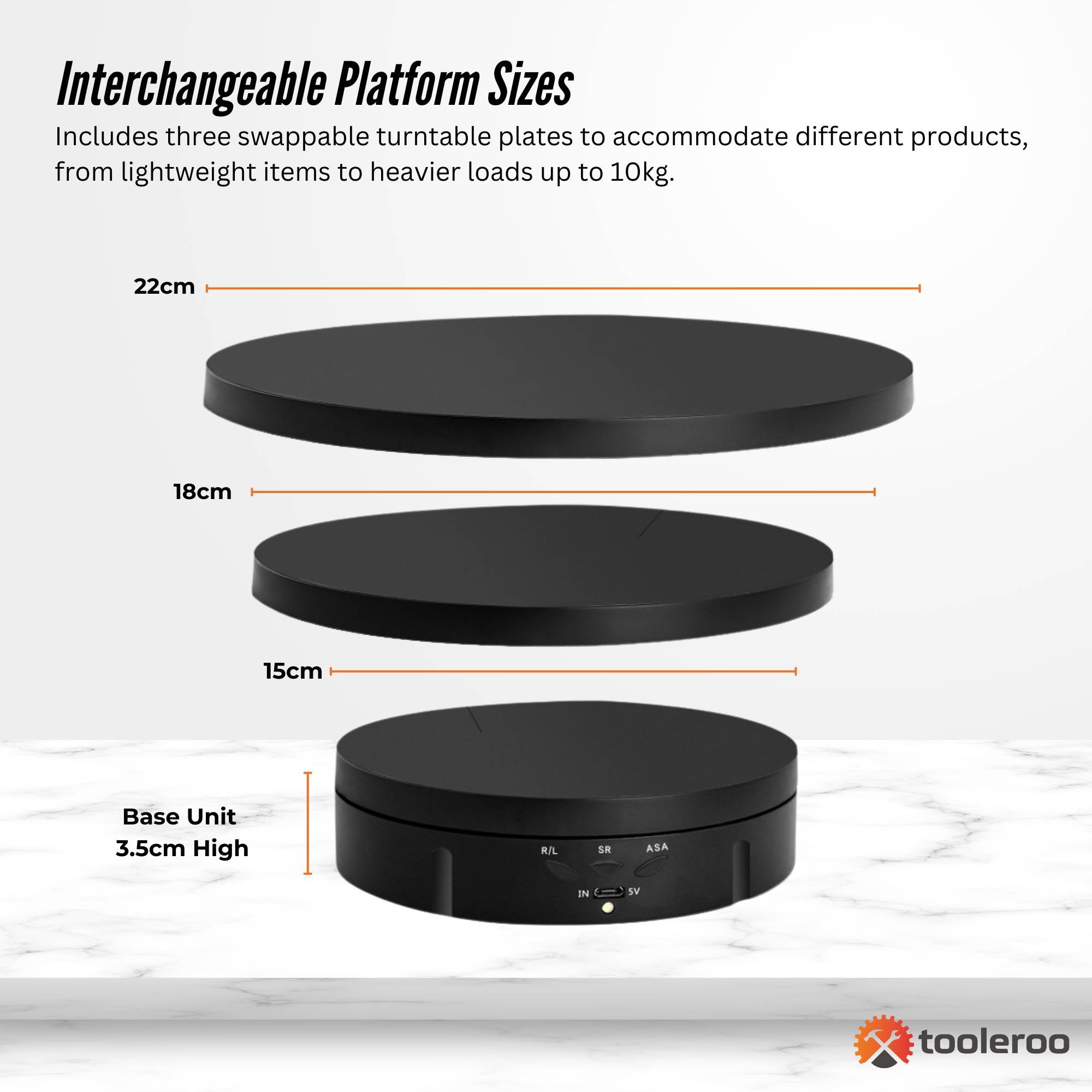 Tooleroo Electric 360 Rotating Product Display Stand Black for Merchandise Video 6