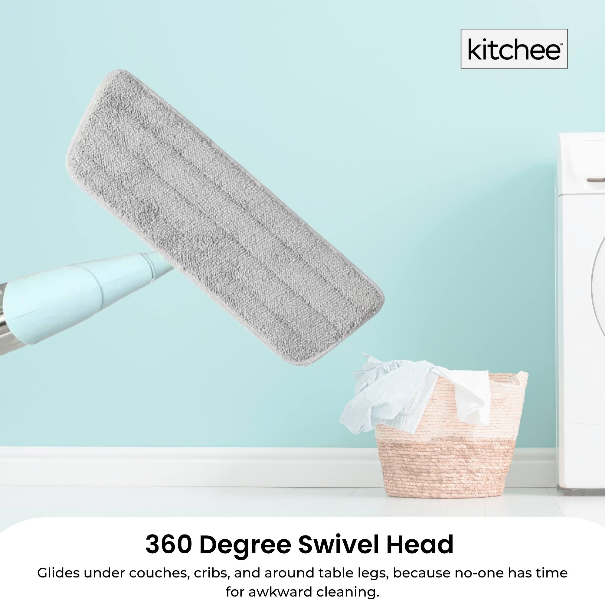 Kitchee Refillable Spray Floor Mop with Reusable & Washable Multi-Surface Microfibre Pad 4