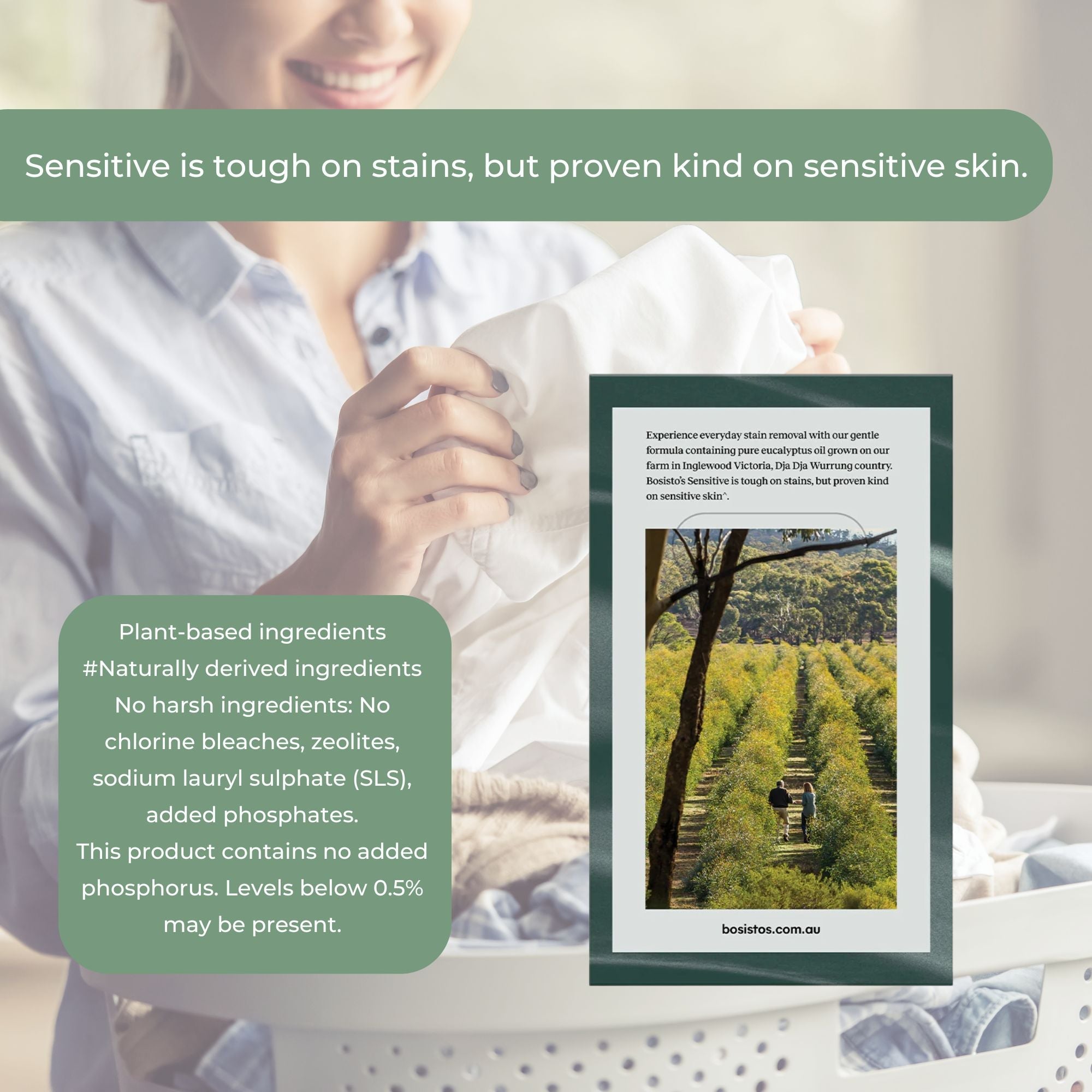 Bosisto's 6Kg Senstive Laundry Powder Refill - Eco Eucalyptus Washing Detergent 10