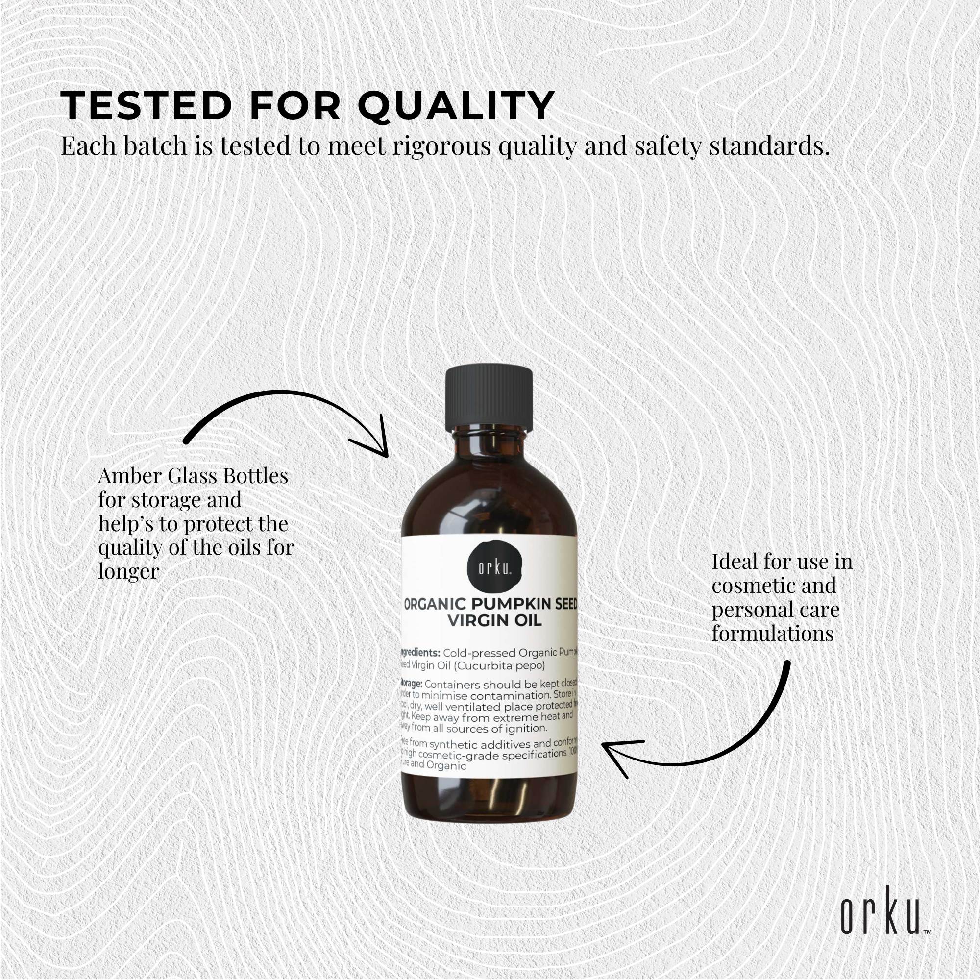 Orku 100ml Organic Pumpkin Seed Oil – Virgin Cold Pressed Unrefined Cosmetic Gr. 6