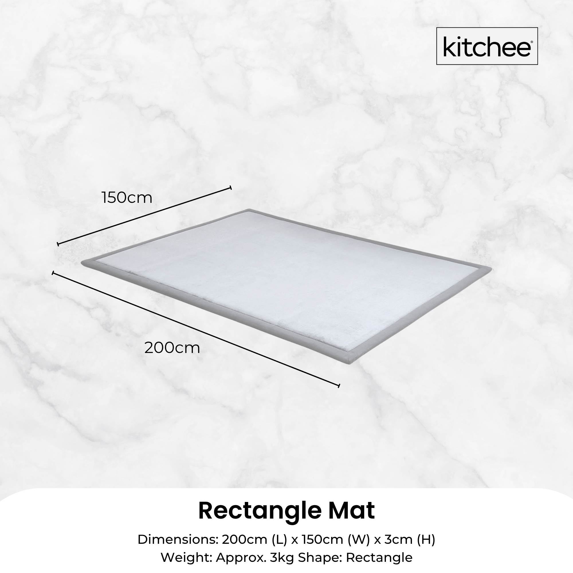 Kitchee Kids Foam Floor Play Mat 150x200cm – Padded Thick Soft Tatami Style Grey 7