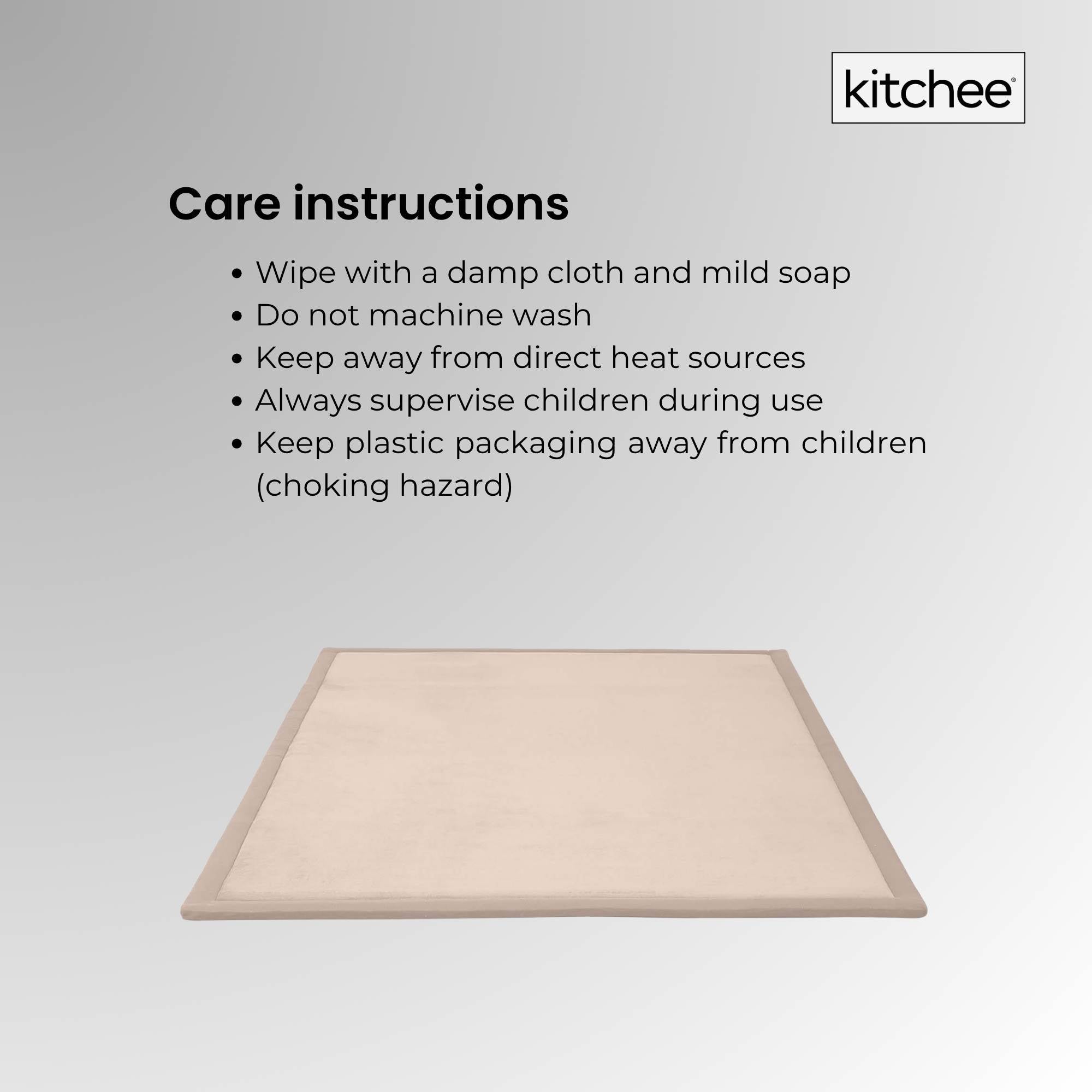 Kitchee Kids Foam Floor Play Mat 150x200cm – Padded Thick Soft Tatami Style Cream 9