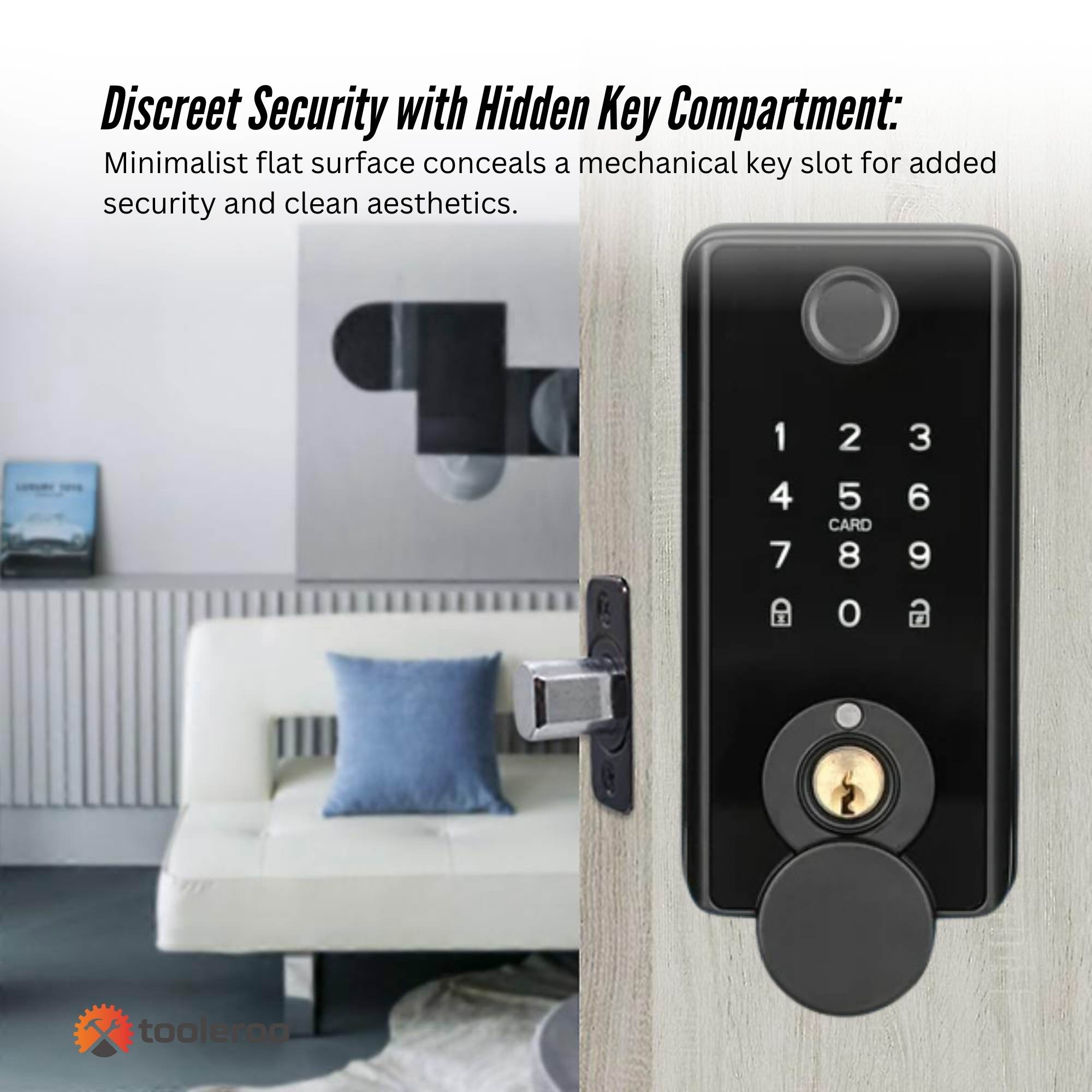 Tooleroo Digital Smart Door Lock Keypad - 5-in-1  Home Entry Security System 5