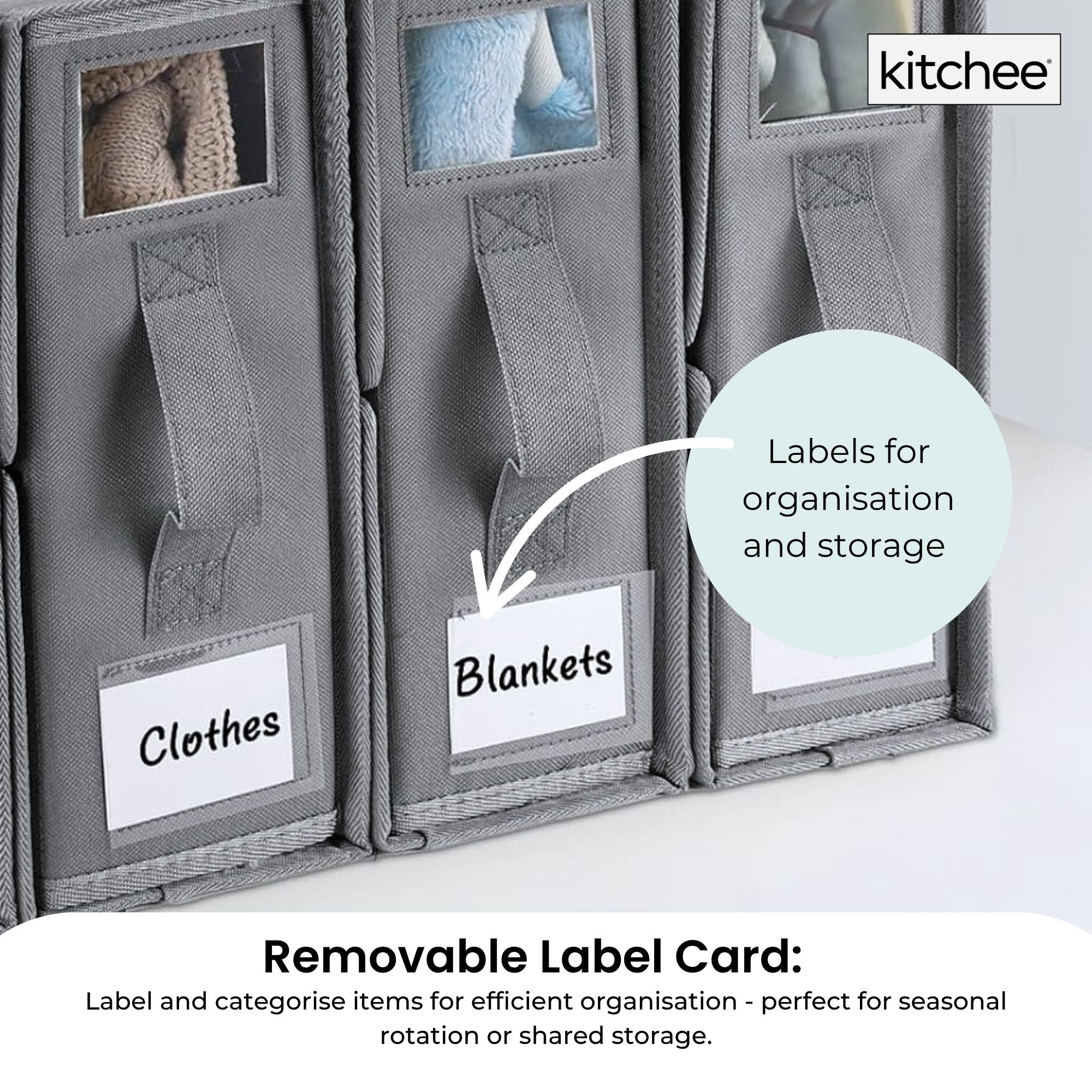 1x Kitchee Foldable Bed Sheet Storage Box – Linen & Closet Organiser Grey 5