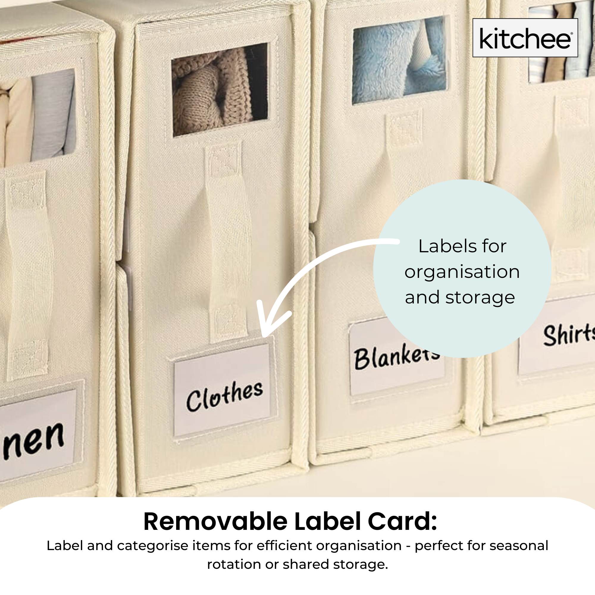 1x Kitchee Foldable Bed Sheet Storage Box – Linen & Closet Organiser Beige 5