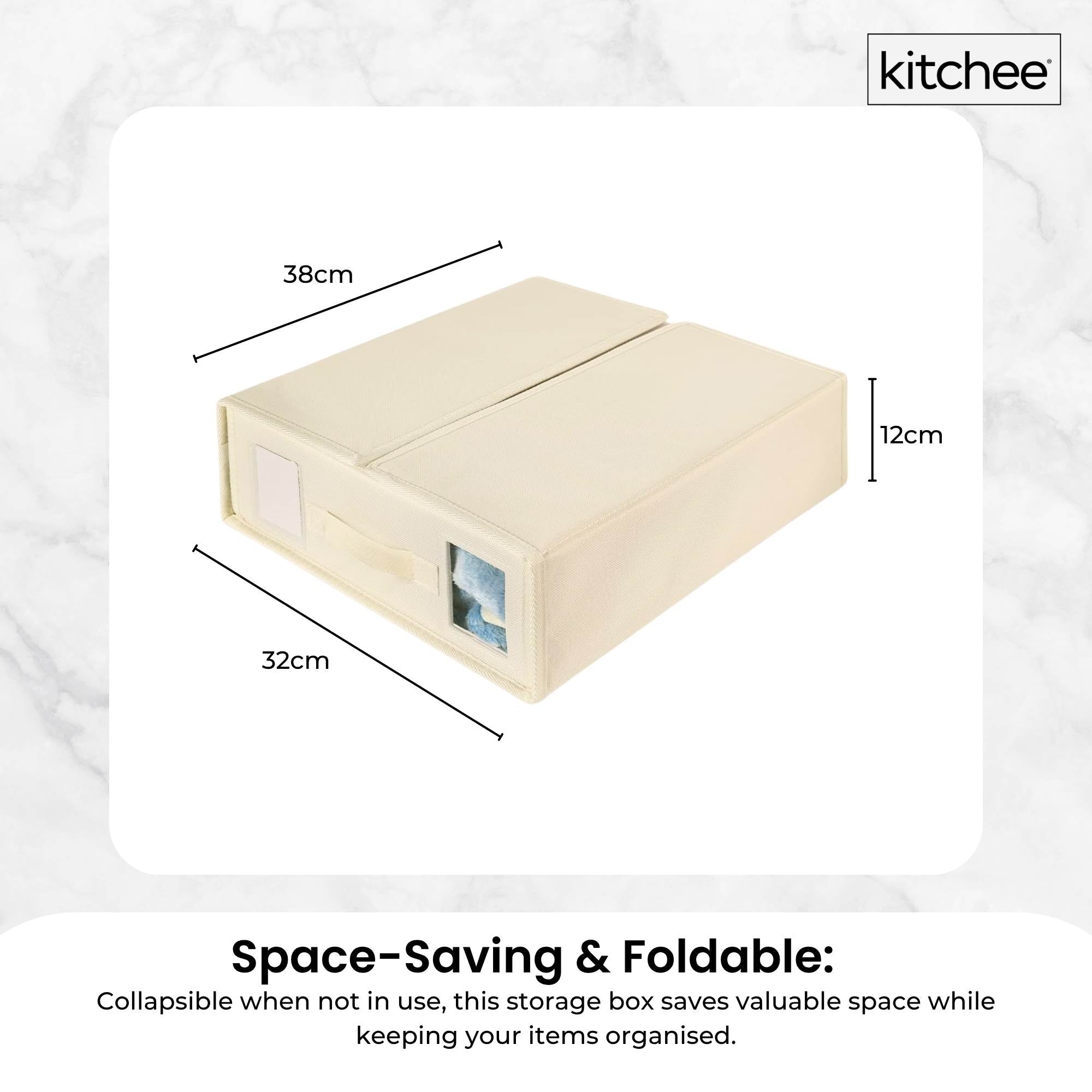 10x Kitchee Foldable Bed Sheet Storage Box – Linen & Closet Organiser Beige 6