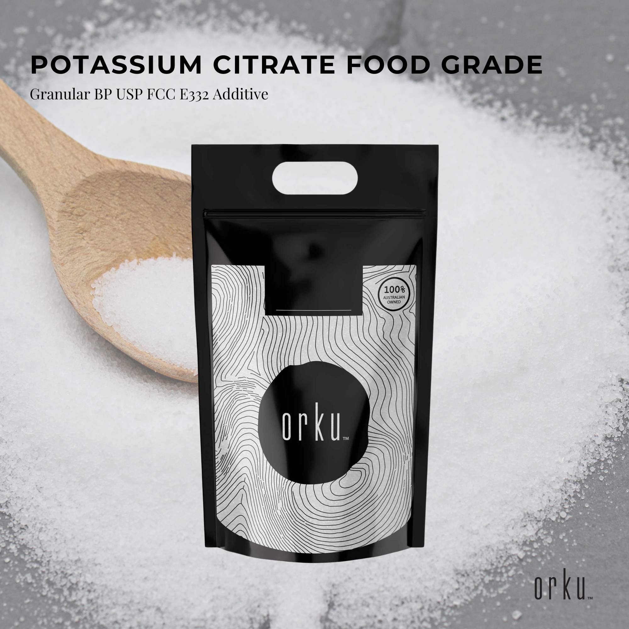Orku 5Kg Potassium Citrate Food Grade - Granular BP USP FCC E332 Additive