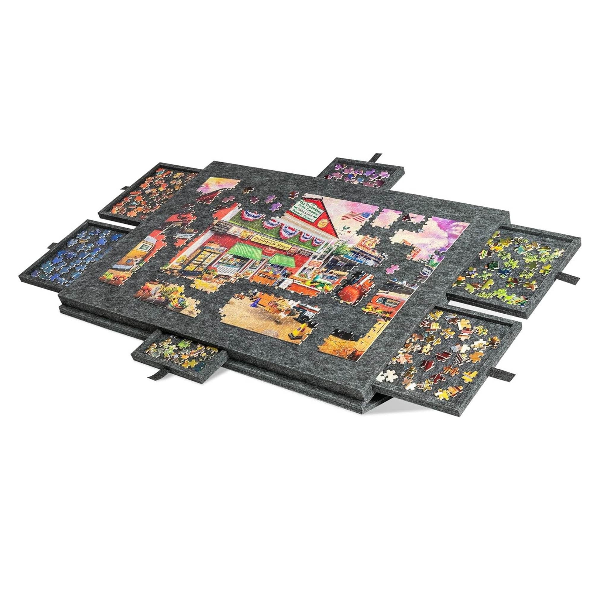Social Hike Puzzle Felt Board 1000pcs - Folding Portable Stand Cover and Drawers 9
