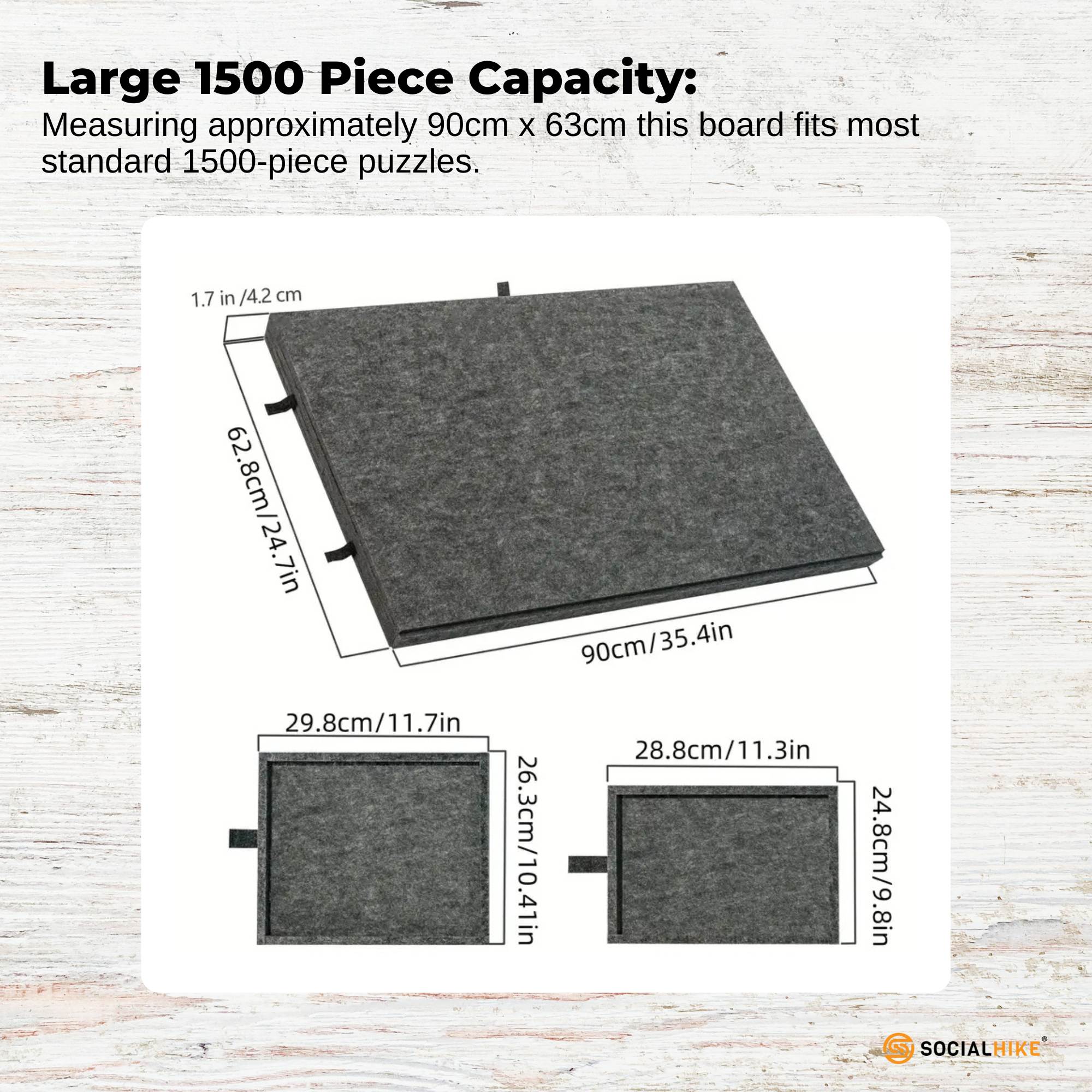 Social Hike Puzzle Felt Board 1500pcs - Folding Portable Stand Cover and Drawers 3