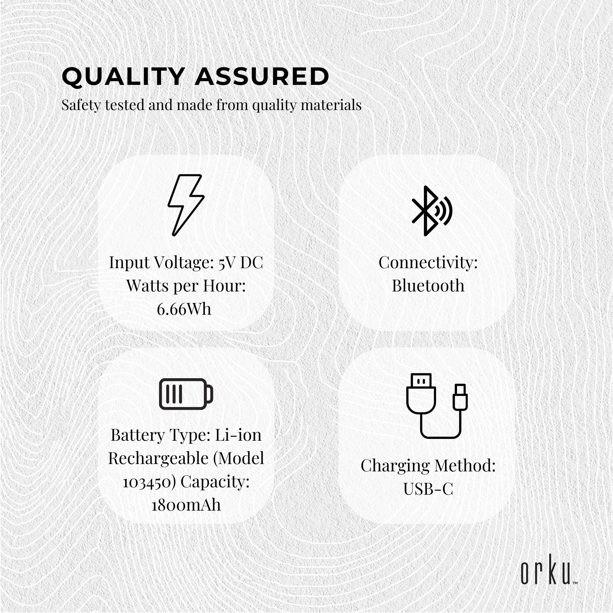 Orku Rechargeable Eye Massager – Vibration Heat Pressure Therapy with Bluetooth 9