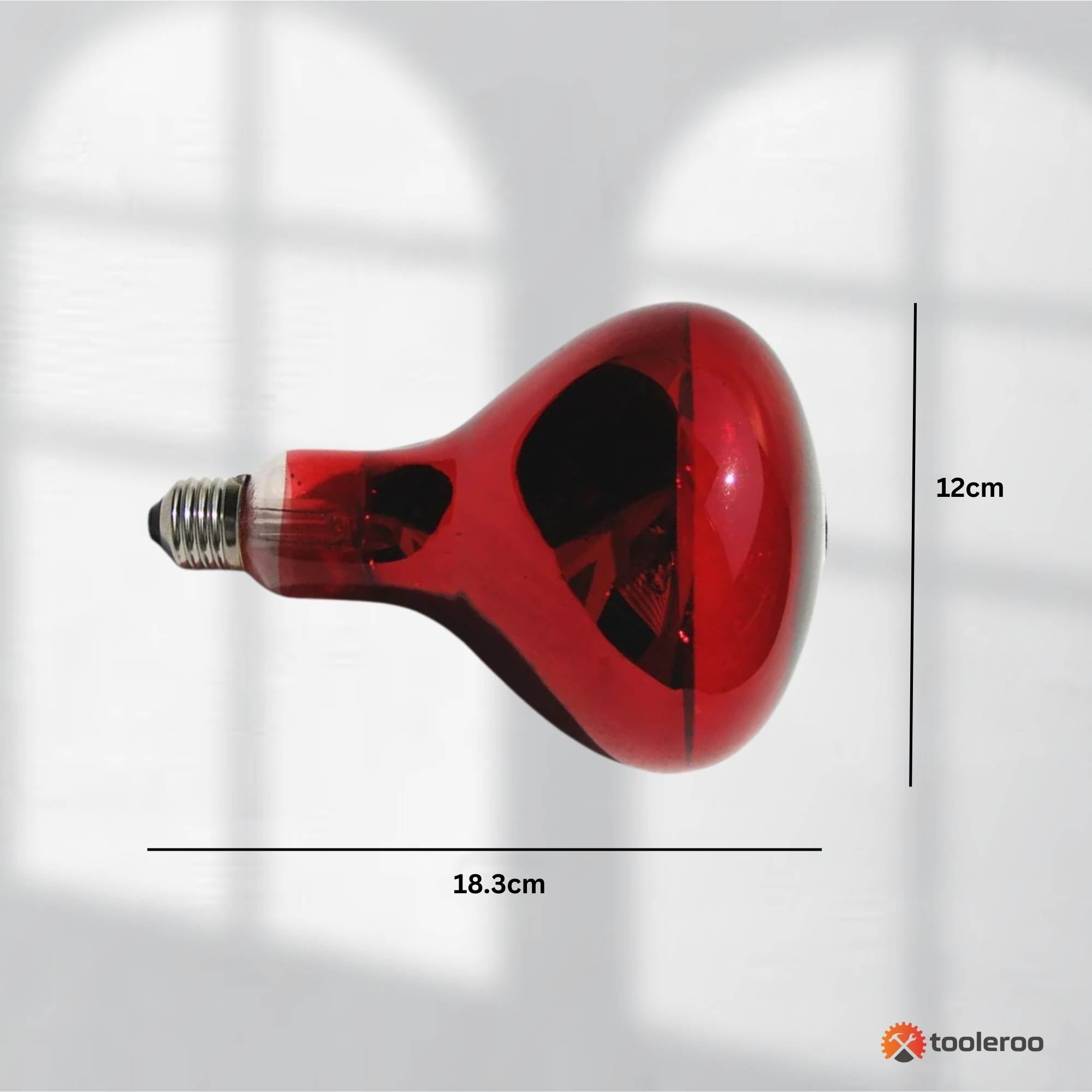 Tooleroo 275W Infrared Heat Lamp Bulb - Red Edison Screw Therapy Light YC-868B 4