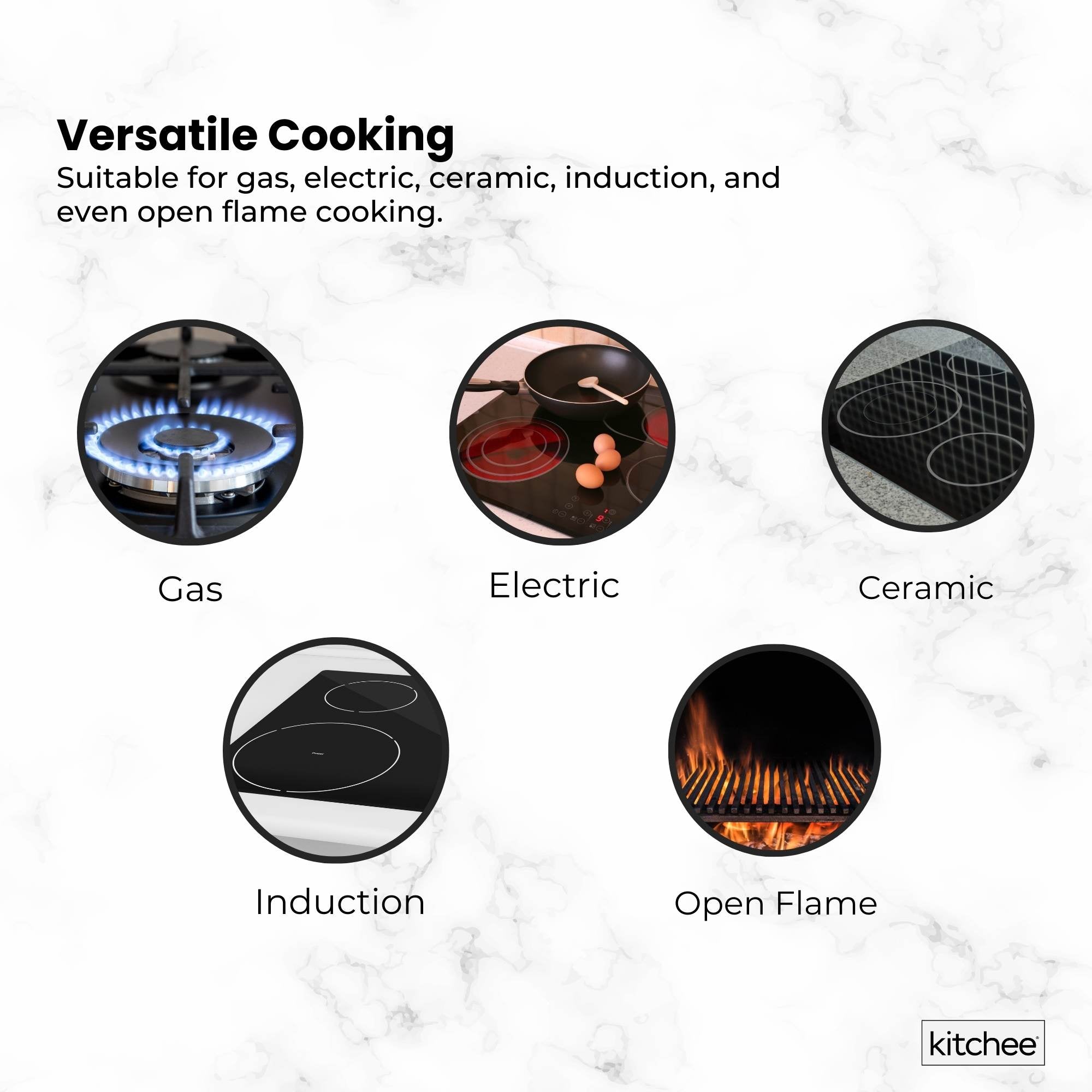 Kitchee 32cm Carbon Steel Wok Set Flat Bottom with Wood Lid + Spatula - Induction Ready 6