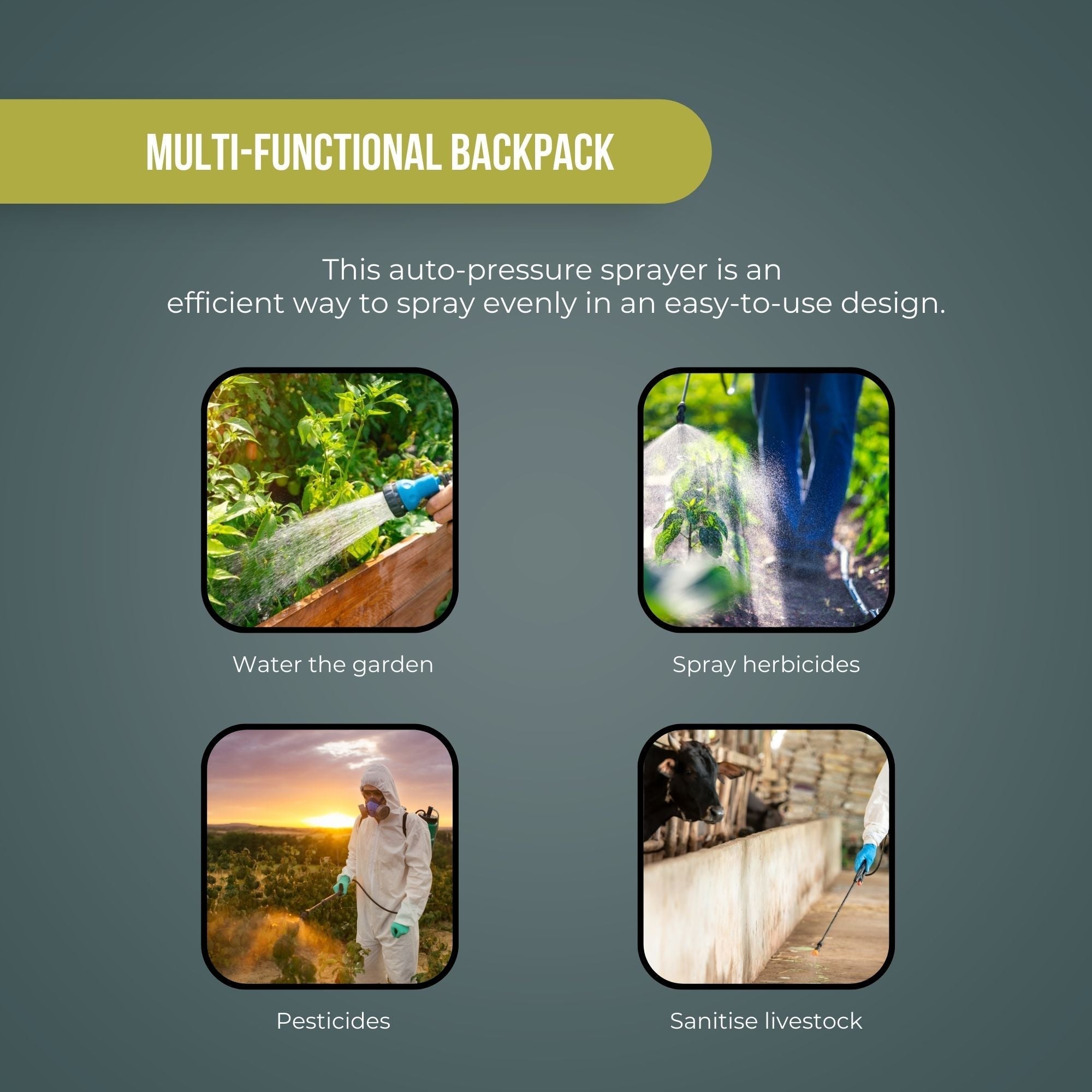 16L Rechargeable Backpack Pressure Sprayer - Portable Electric Garden Weed Pump 7