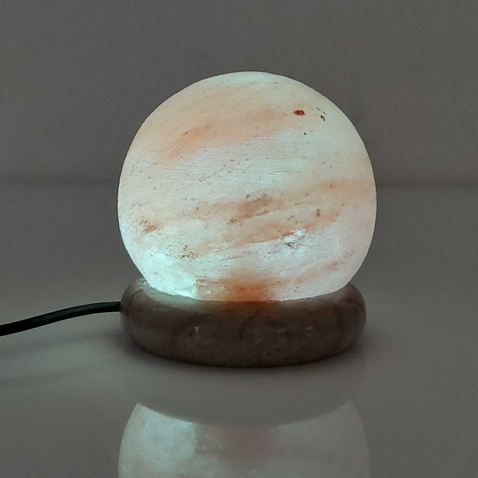 USB Colour Changing Salt Himalayan Lamp - Ball Sphere Shape Pink Rock LED Light 6