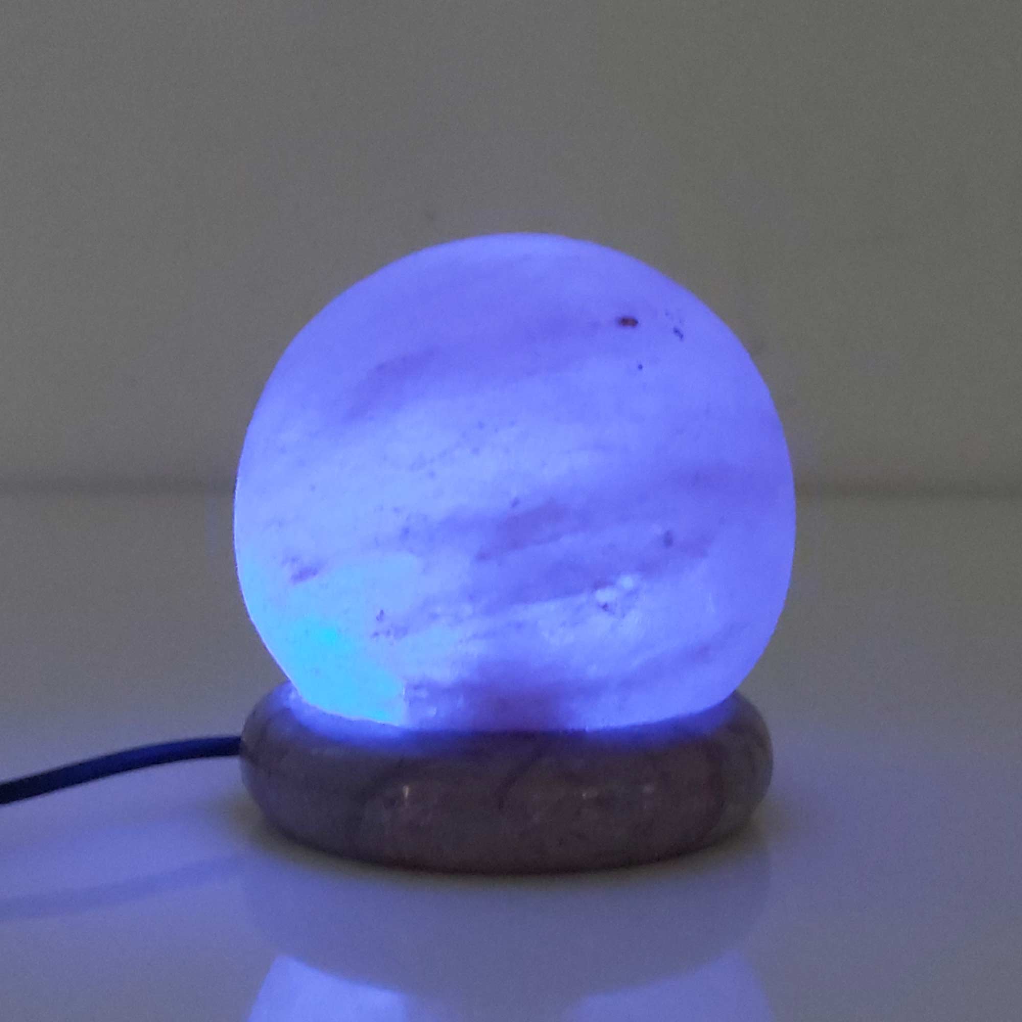USB Colour Changing Salt Himalayan Lamp - Ball Sphere Shape Pink Rock LED Light 7