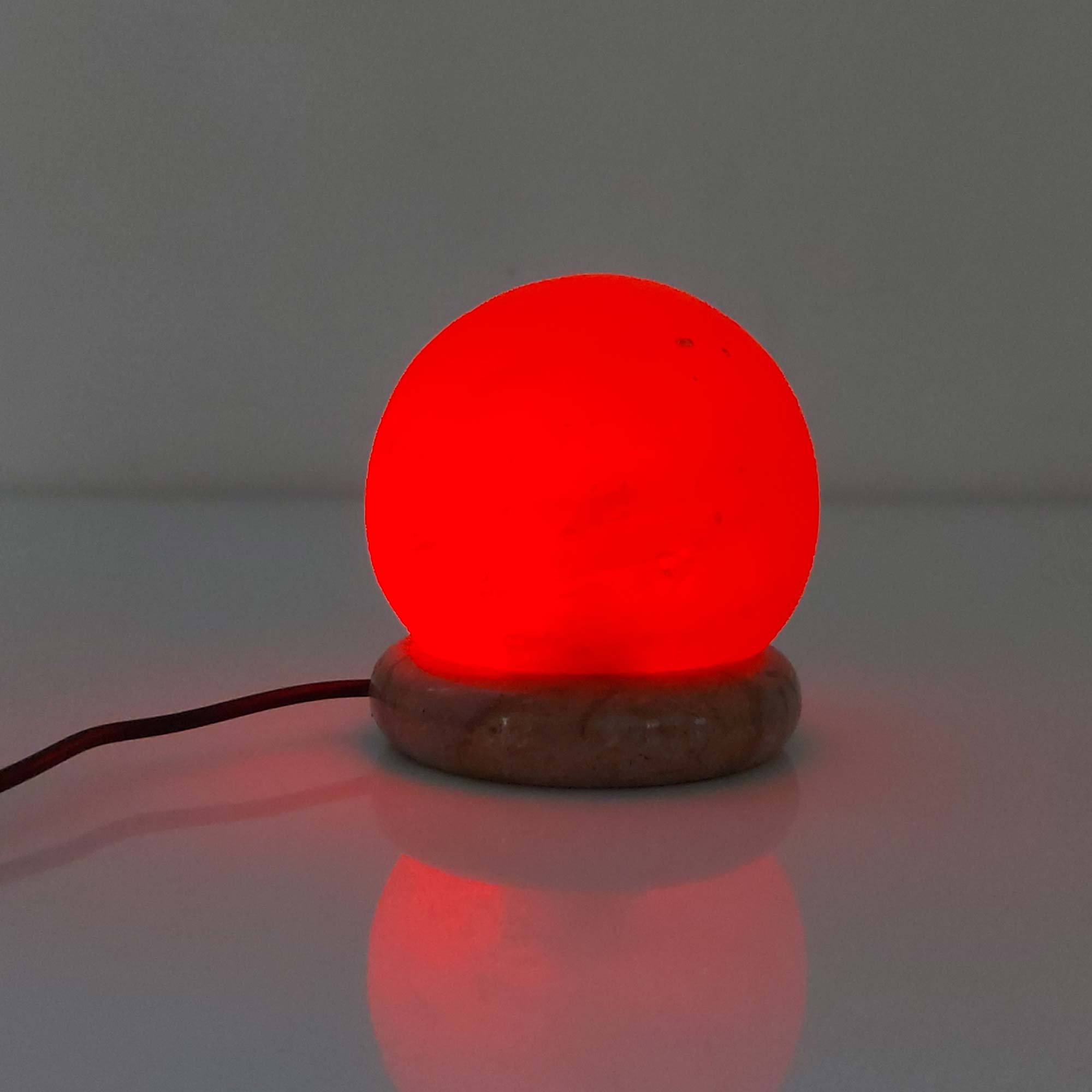 USB Colour Changing Salt Himalayan Lamp - Ball Sphere Shape Pink Rock LED Light 9