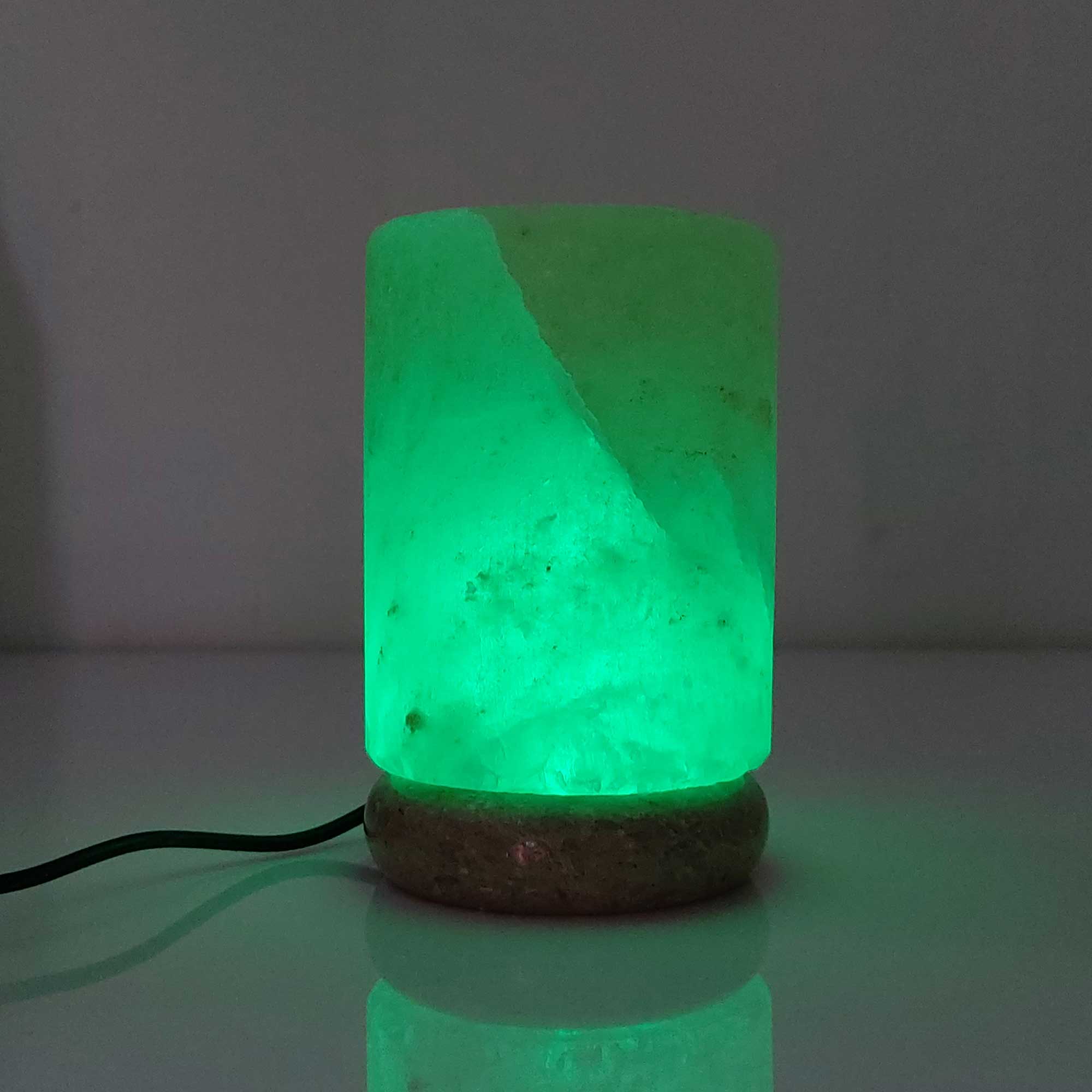 USB Colour Changing Salt Himalayan Lamp - Cylinder Shape Pink Rock LED Light 4
