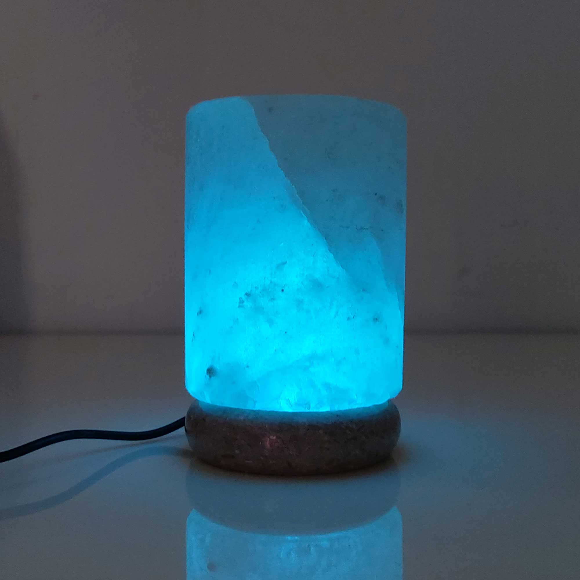 USB Colour Changing Salt Himalayan Lamp - Cylinder Shape Pink Rock LED Light 8