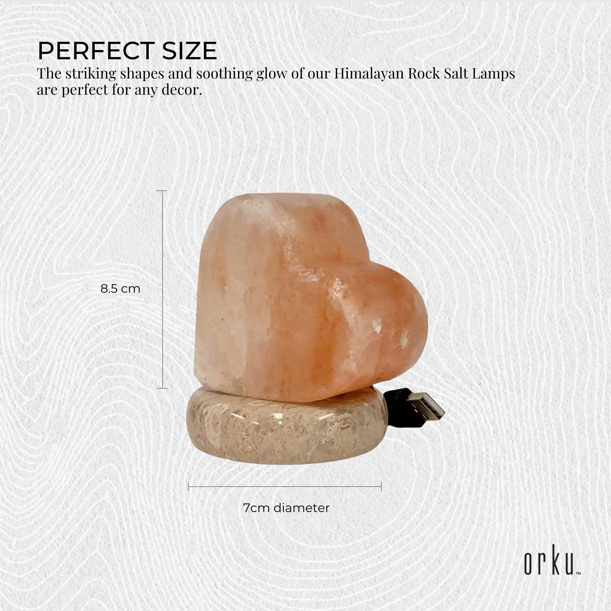 USB Colour Changing Salt Himalayan Lamp - Heart Love Shape Pink Rock LED Light 3