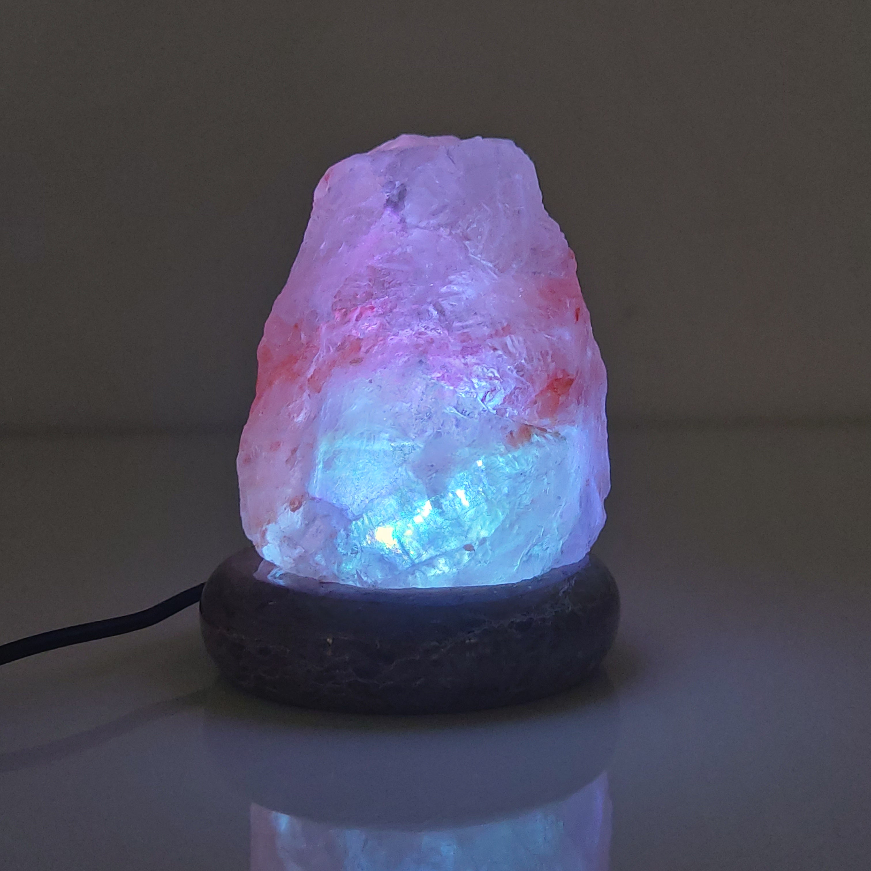 USB Colour Changing Salt Himalayan Lamp - Natural Shape Pink Rock LED Light 5
