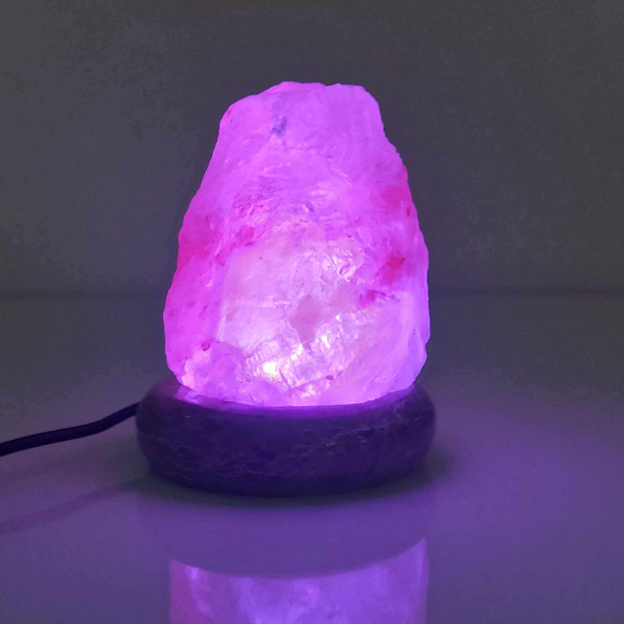 USB Colour Changing Salt Himalayan Lamp - Natural Shape Pink Rock LED Light 6