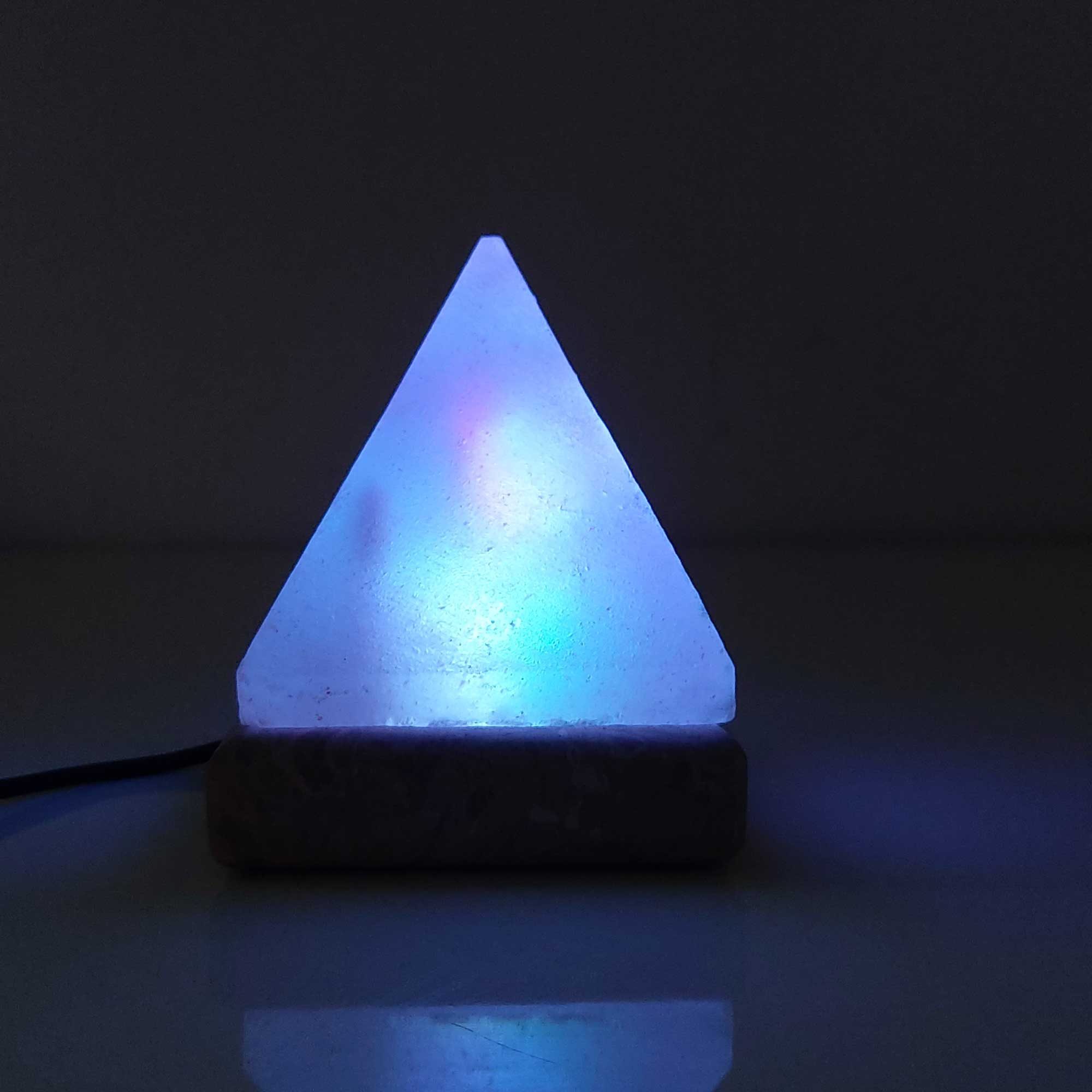 USB Colour Changing Salt Himalayan Lamp - Pyramid Shape Pink Rock LED Light 5