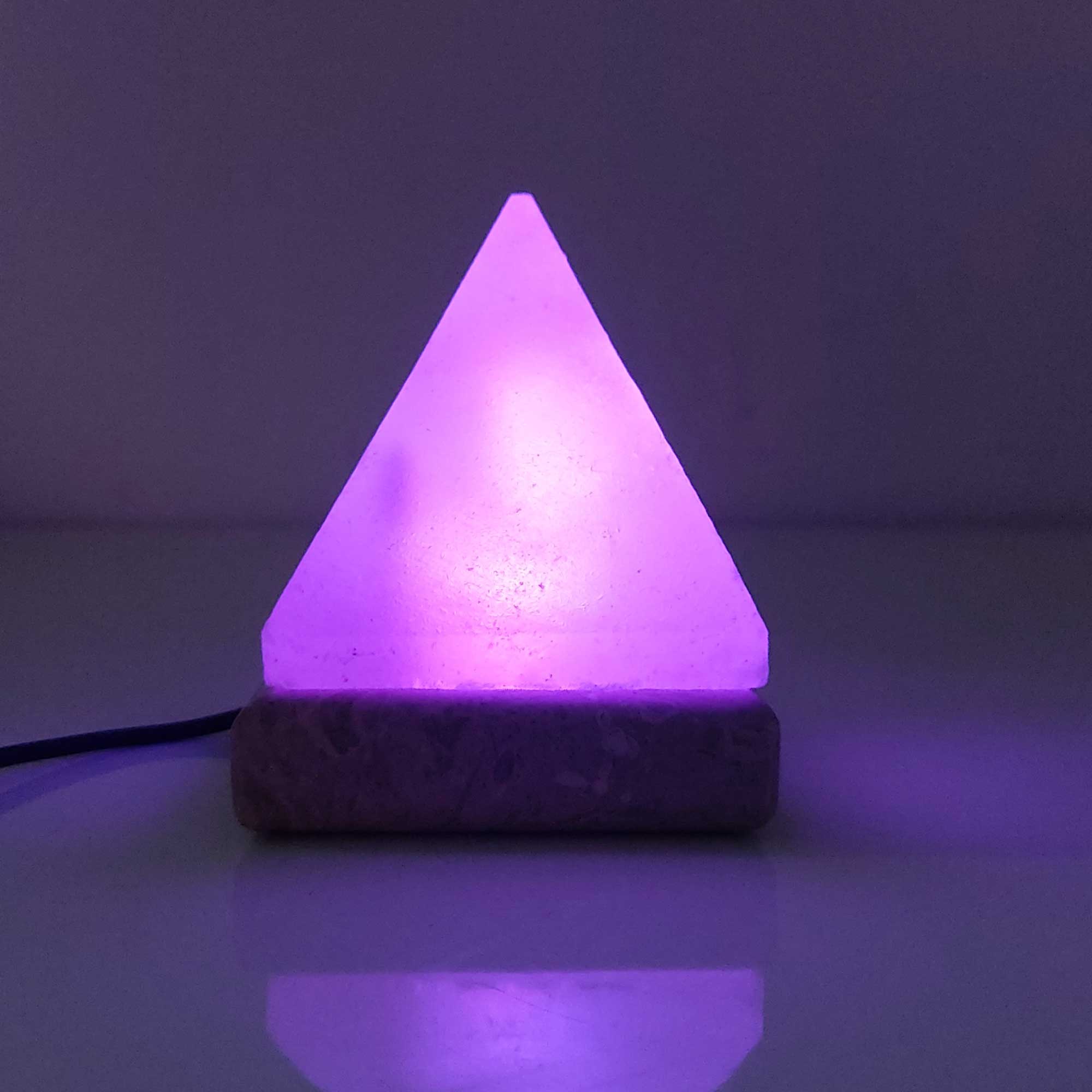 USB Colour Changing Salt Himalayan Lamp - Pyramid Shape Pink Rock LED Light 6