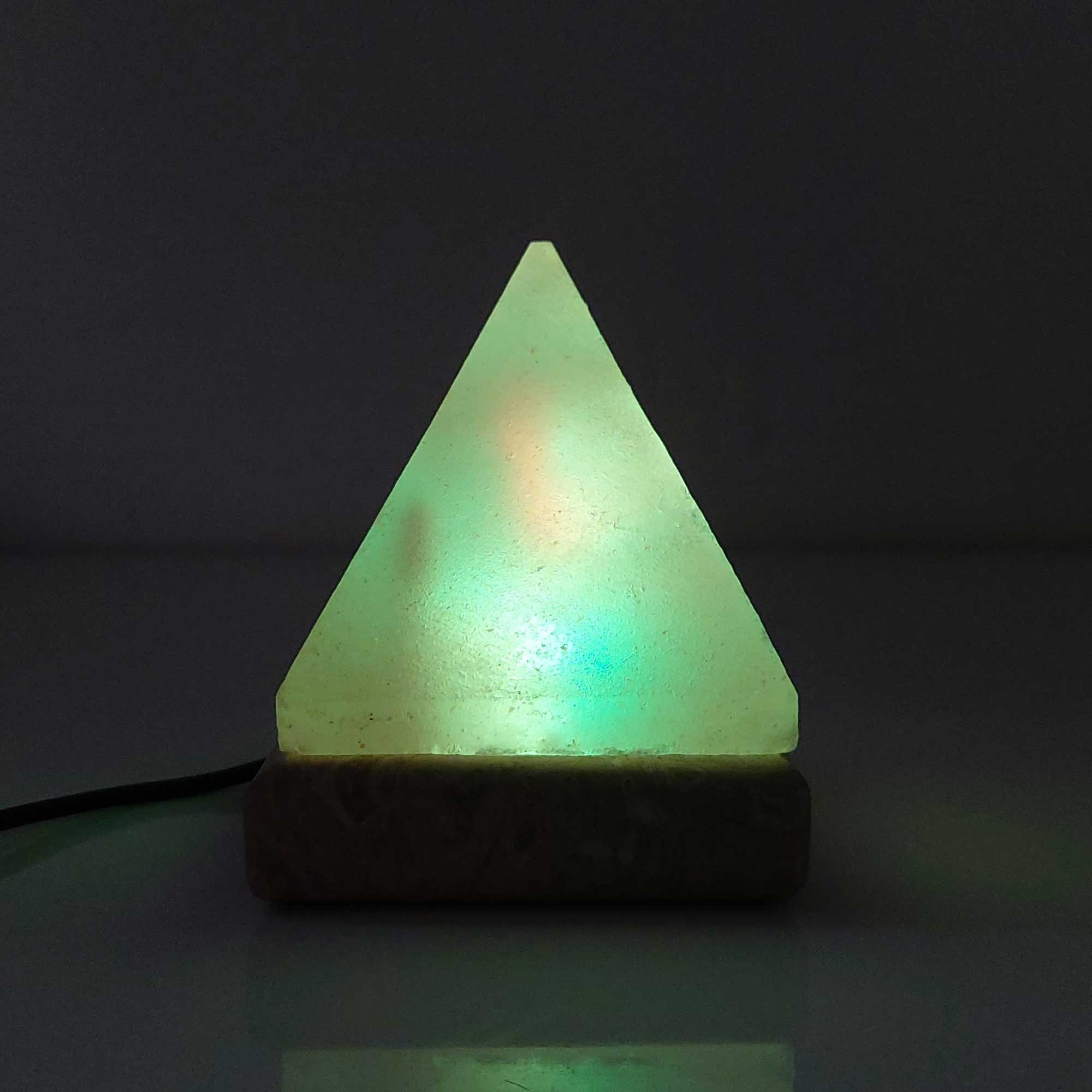 USB Colour Changing Salt Himalayan Lamp - Pyramid Shape Pink Rock LED Light 8