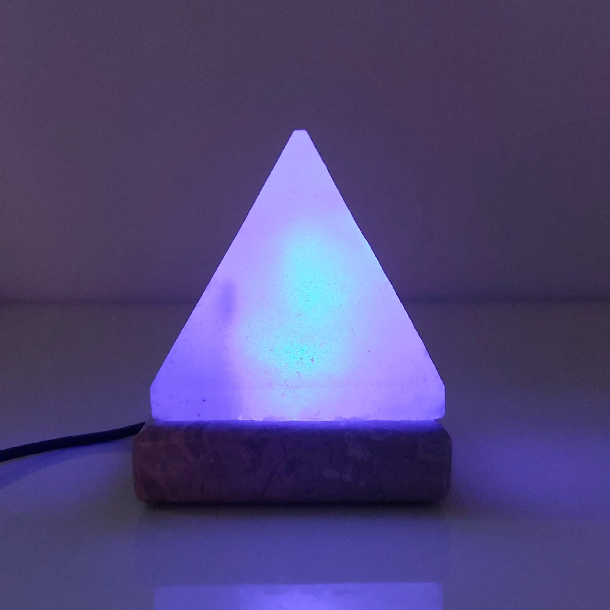 USB Colour Changing Salt Himalayan Lamp - Pyramid Shape Pink Rock LED Light 9